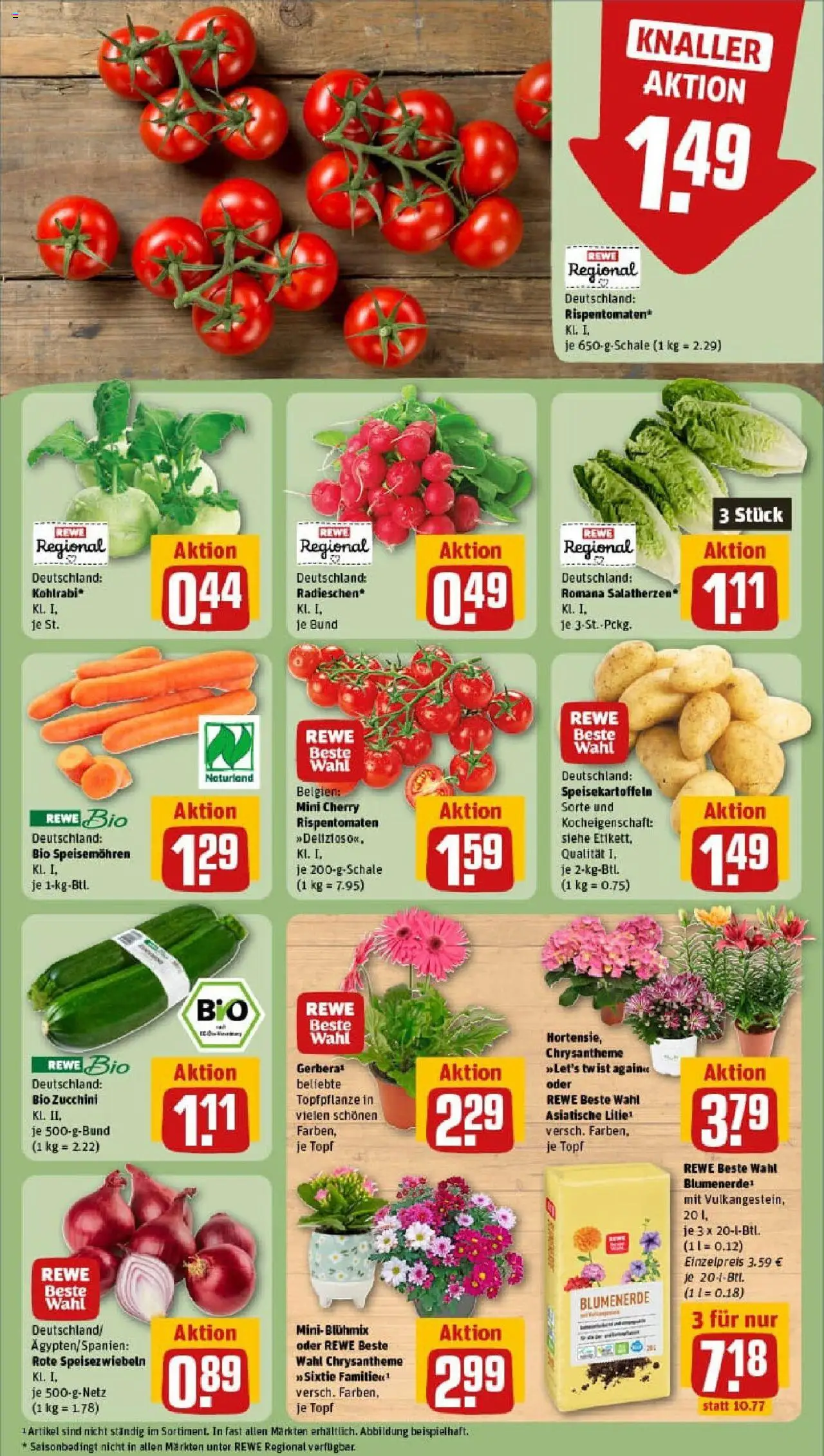 Rewe prospekt Leinefelde-Worbis	 - gültig ab dem 03.08.2025 | Seite: 7 | Produkte: Kohlrabi, Blumenerde, Zucchini