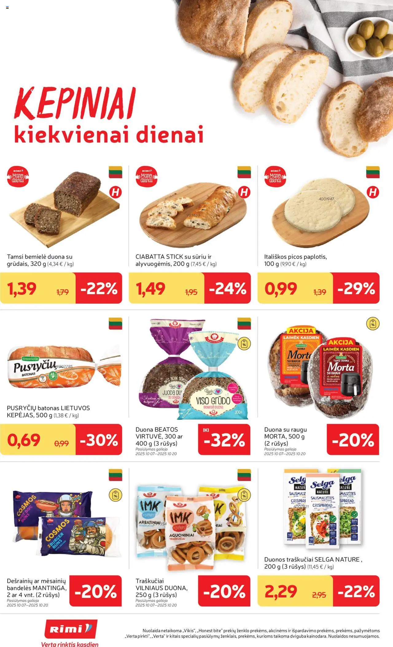 Rimi akcijos nuo 14.10.2025 | Puslapis: 14 | Prekių: Batonas, Bandelės, Duona, Traškučiai