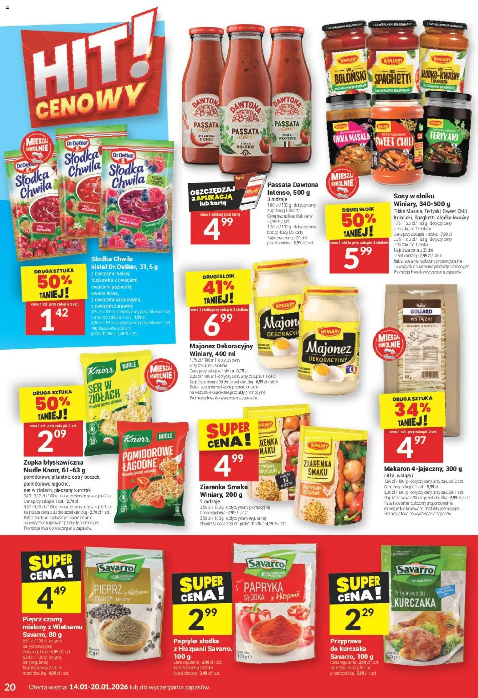 Twój Market Gazetka od 14.01.2026 | Strona: 20 | Produkty: Tikka masala, Makaron, Owoce, Pieprz