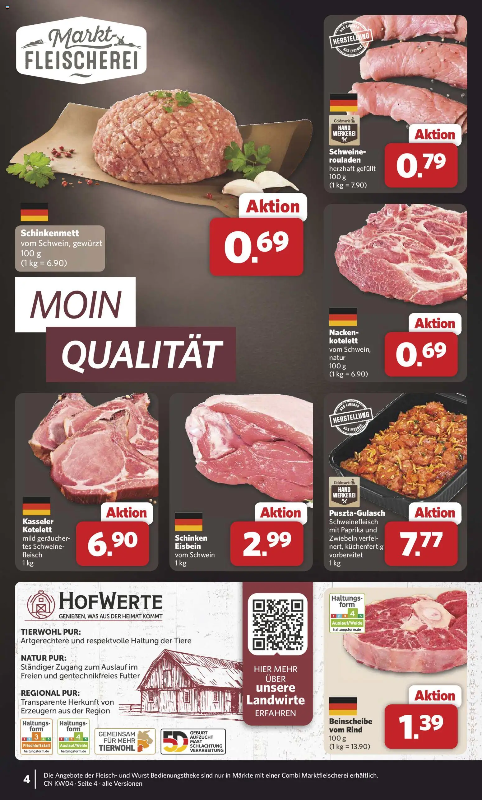Combi Prospekt 	 – gültig ab 19.01.2026 | Seite: 4 | Produkte: Zwiebeln, Wurst, Schinken, Fleisch