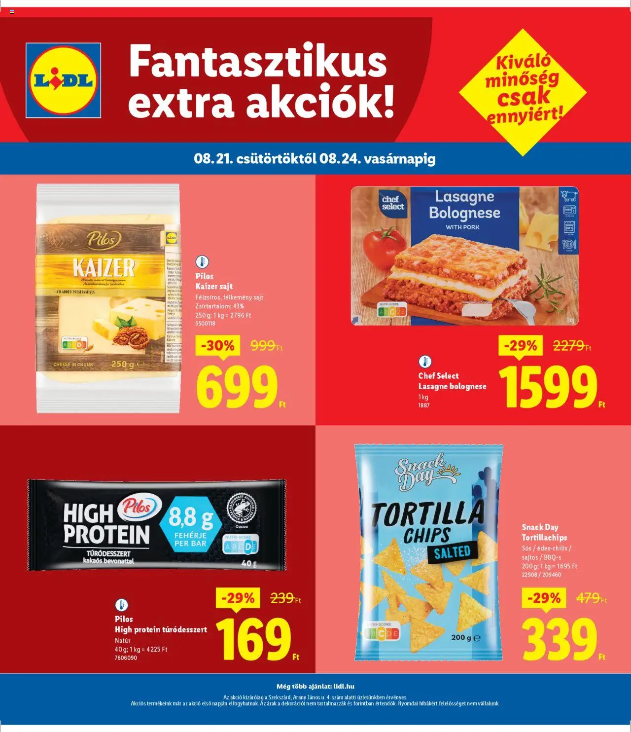 Lidl akciós ujság - amely érvényes a következő dátumtól: 21.08.2025 | Oldal: 4 | Termékek: Protein, Fehérje, Sajt, Lasagne
