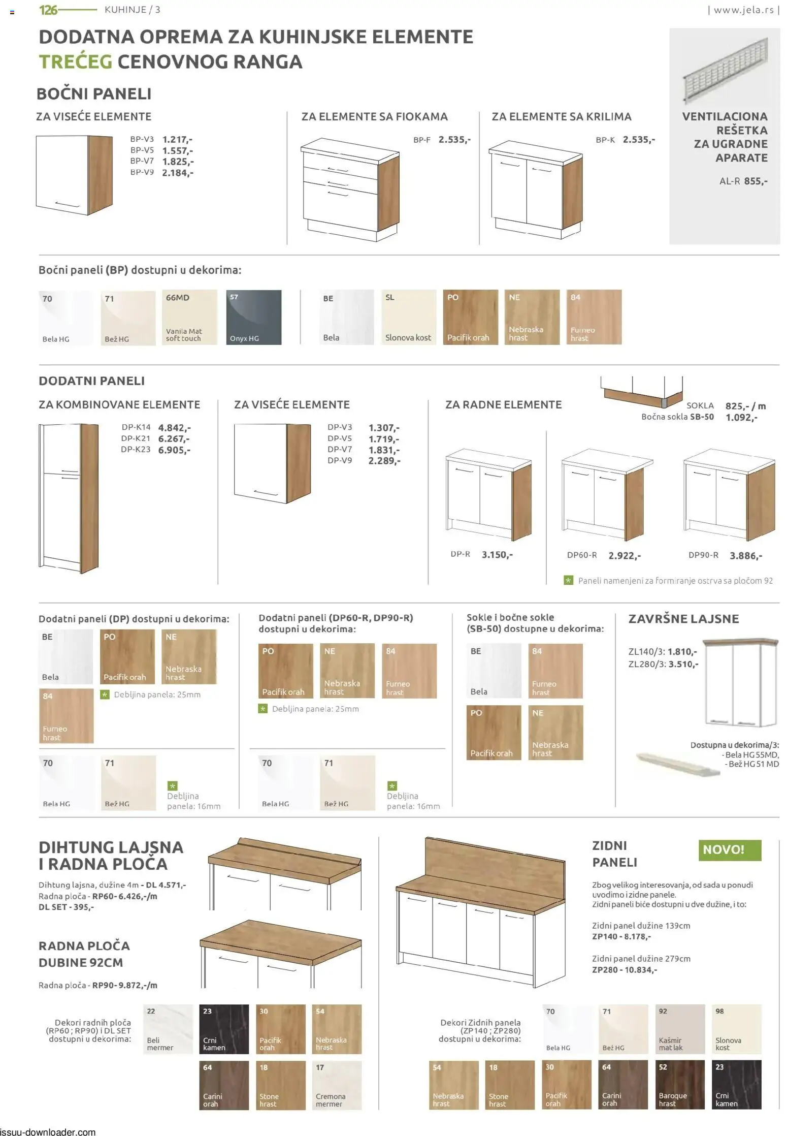 Jela katalog - važi od 09.02.2026 | Strana: 126 | Proizvode: Rešetka, Radna ploča, Orah