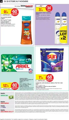 Intermarché - Prévisualisation de LESSIVE PODS + UNSTOPPABLES TOUCH OF LENOR 26D 4 EN 1 ARIEL, 515 g - 24,83 € le kg valide à partir de 28.10.2025 | Page: 24
