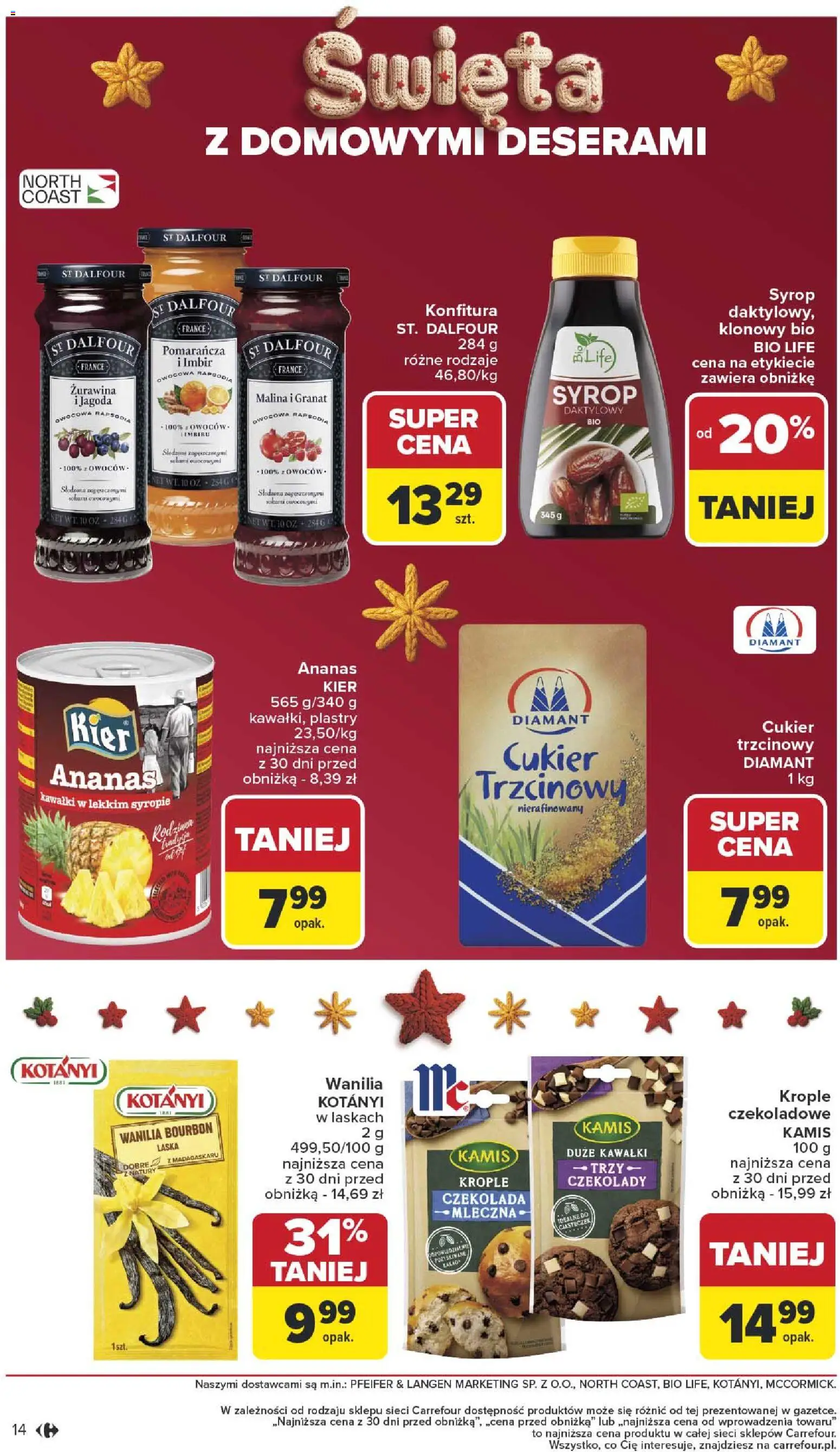 Carrefour Gazetka - Święta od 01.12.2025 | Strona: 14 | Produkty: Syrop, Imbir, Kakao, Żurawina