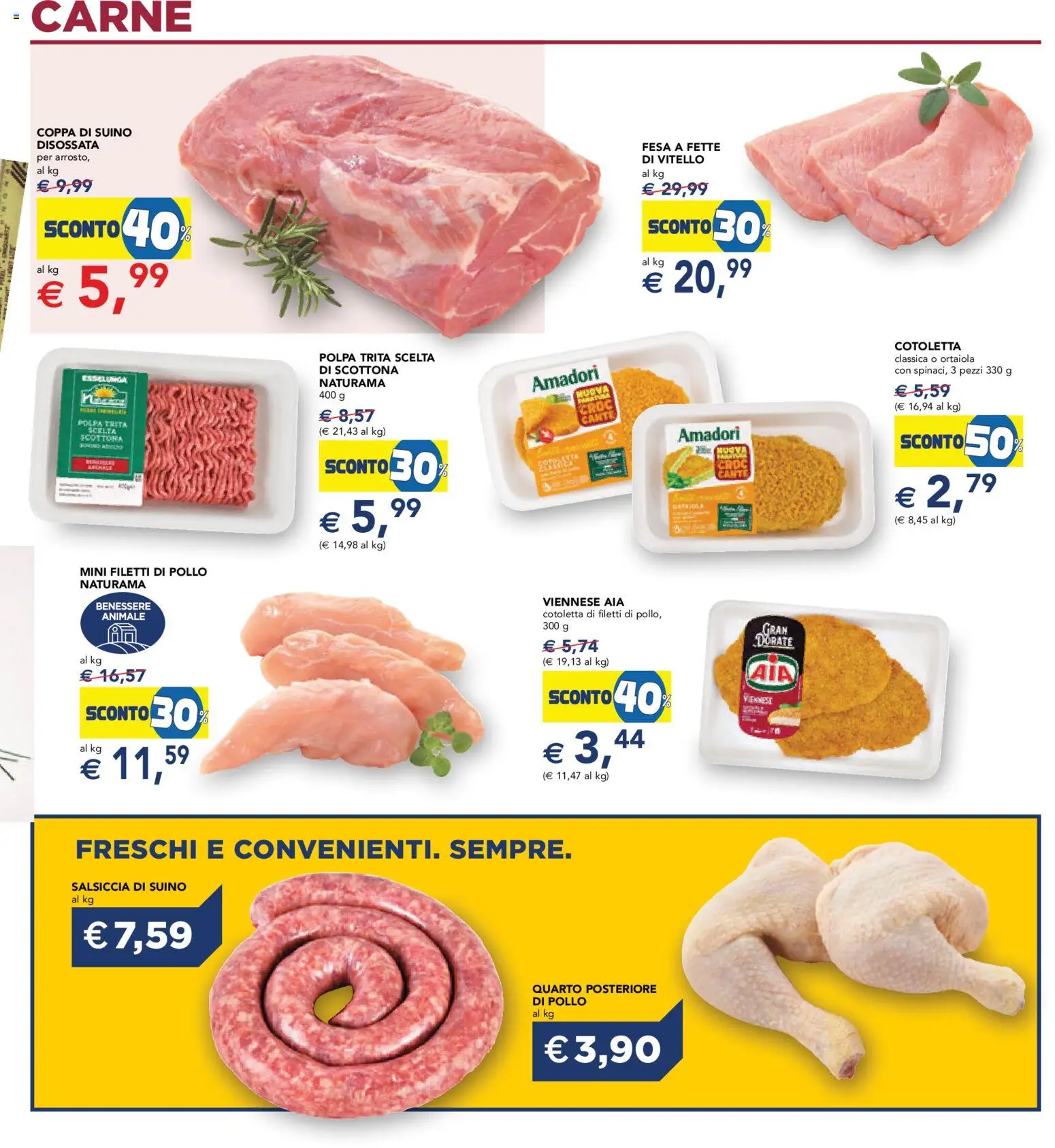 Volantino Esselunga S del 12.02.2026 | Pagina: 15 | Prodotti: Pollo, Suino, Salsiccia, Vitello