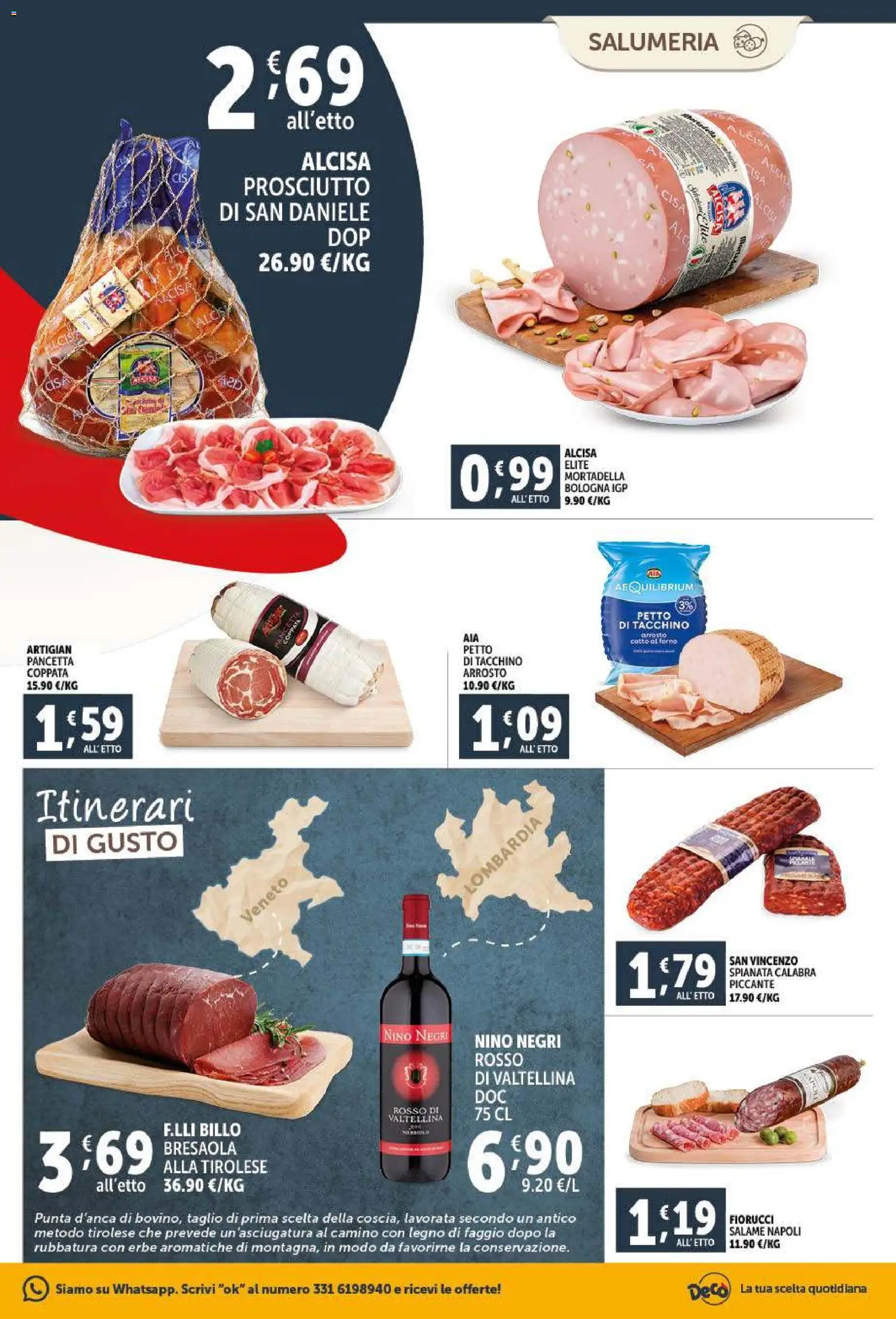 Volantino Decò del 09.01.2026 | Pagina: 3 | Prodotti: Arrosto, Salame, Tacchino, Prosciutto