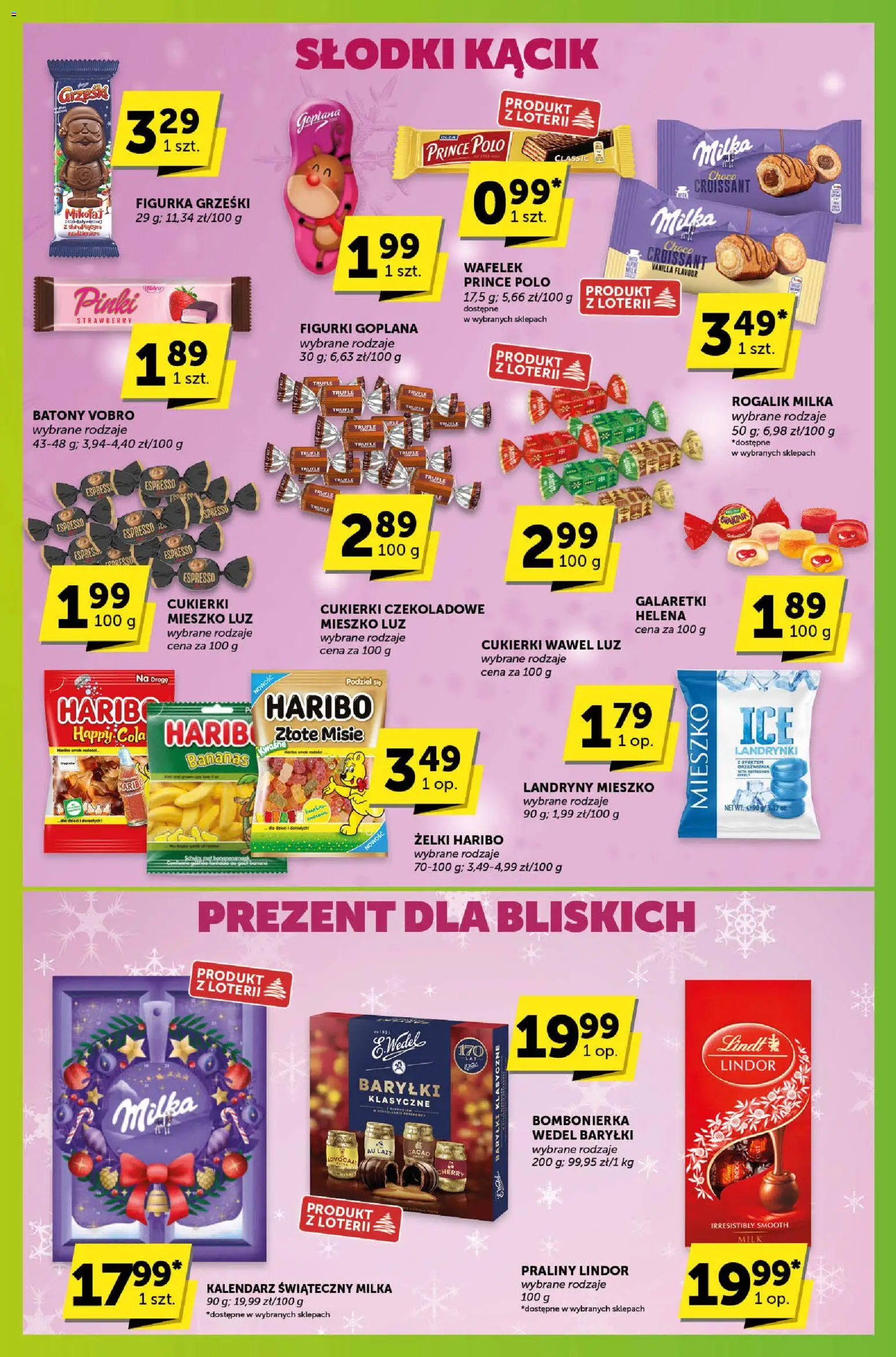Groszek Gazetka - Sprawdź, co więcej od 27.11.2025 | Strona: 9 | Produkty: Praliny, Kalendarz, Milka, Żelki