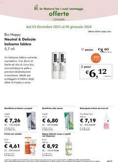Anteprima del volantino Volantino Natura Sì	 valido a partire dal 03.12.2025 | Pagina: 35 | Prodotti: Crema, Detergente intimo, Olio, Menta