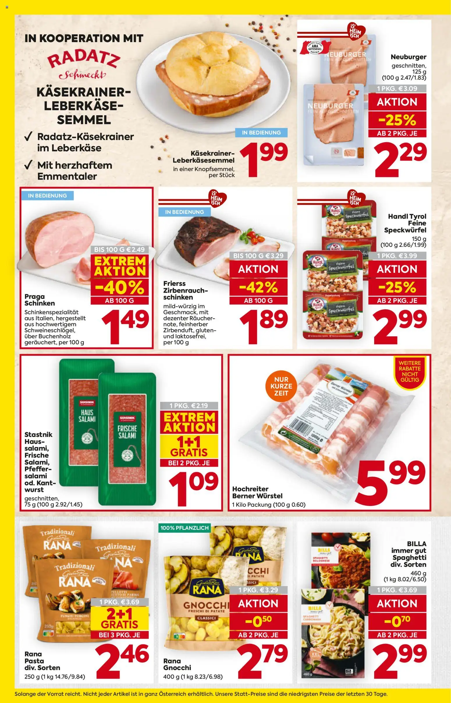 Billa Flugblatt - Steiermark gültig ab 16.04.2026 | Seite: 6 | Produkte: Pasta, Hajdina liszt, Salami, Schinken