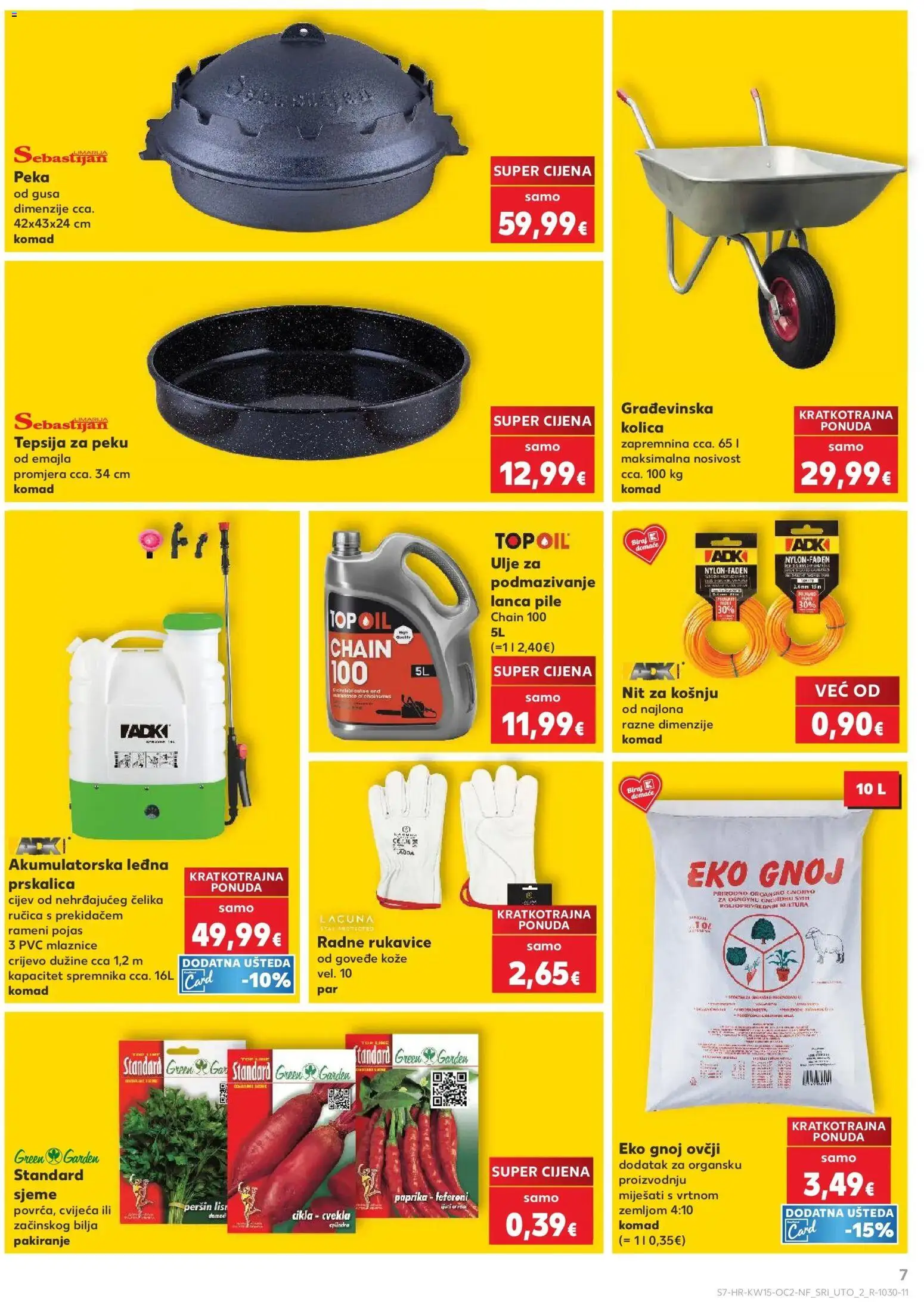 Kaufland katalog | vrijedi od 07.04.2026 | Stranica: 7 | Proizvodi: Ulje, Kolica, Rukavice, Građevinska kolica