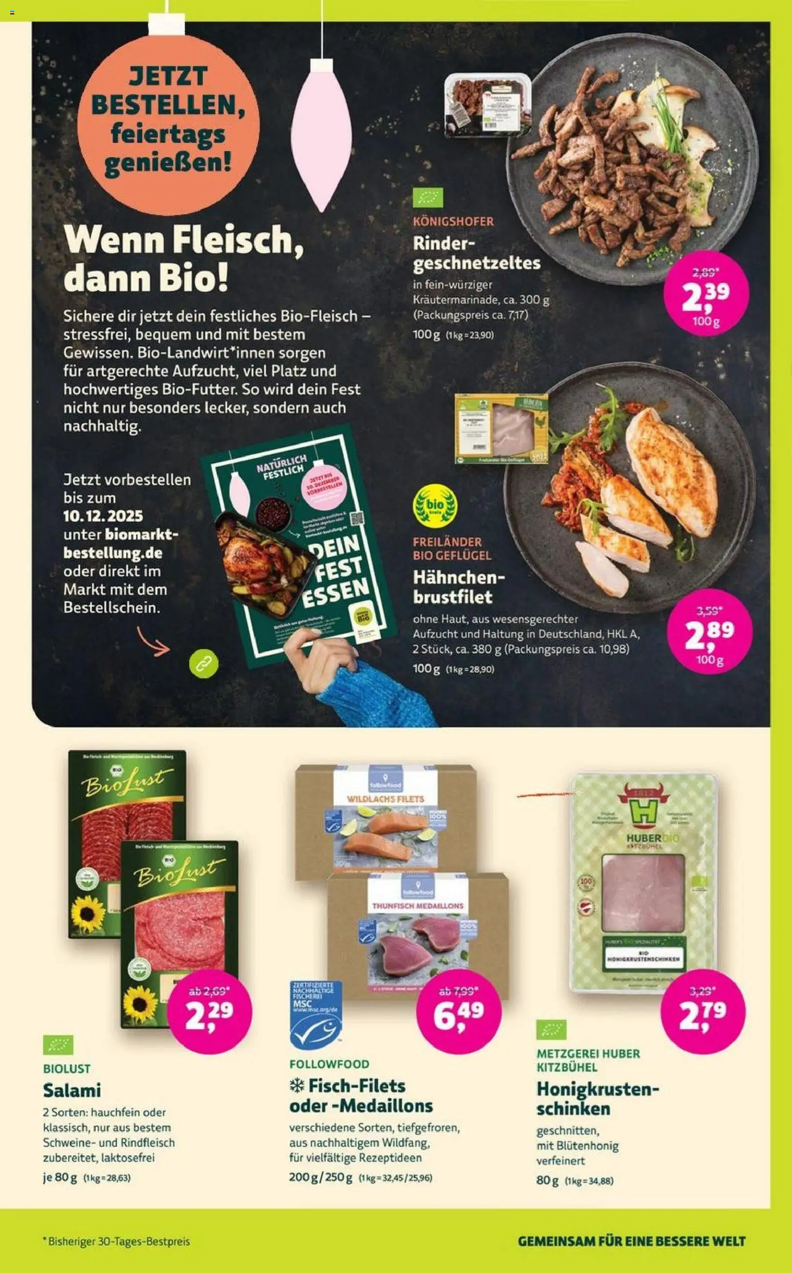Denns BioMarkt Angebote – gültig ab 05.11.2025 | Seite: 7 | Produkte: Hahnchen, Thunfisch, Salami, Rindfleisch
