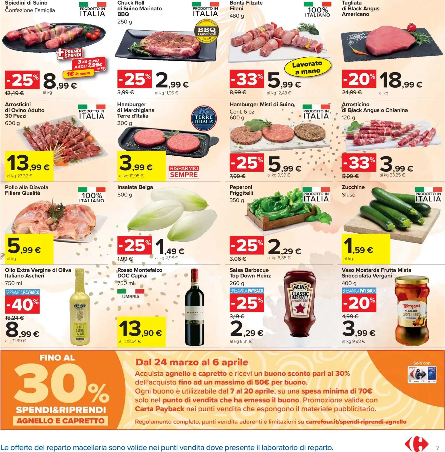 Volantino Carrefour del 24.03.2026 | Pagina: 7 | Prodotti: Peperoni, Insalata, Salsa, Zucchine