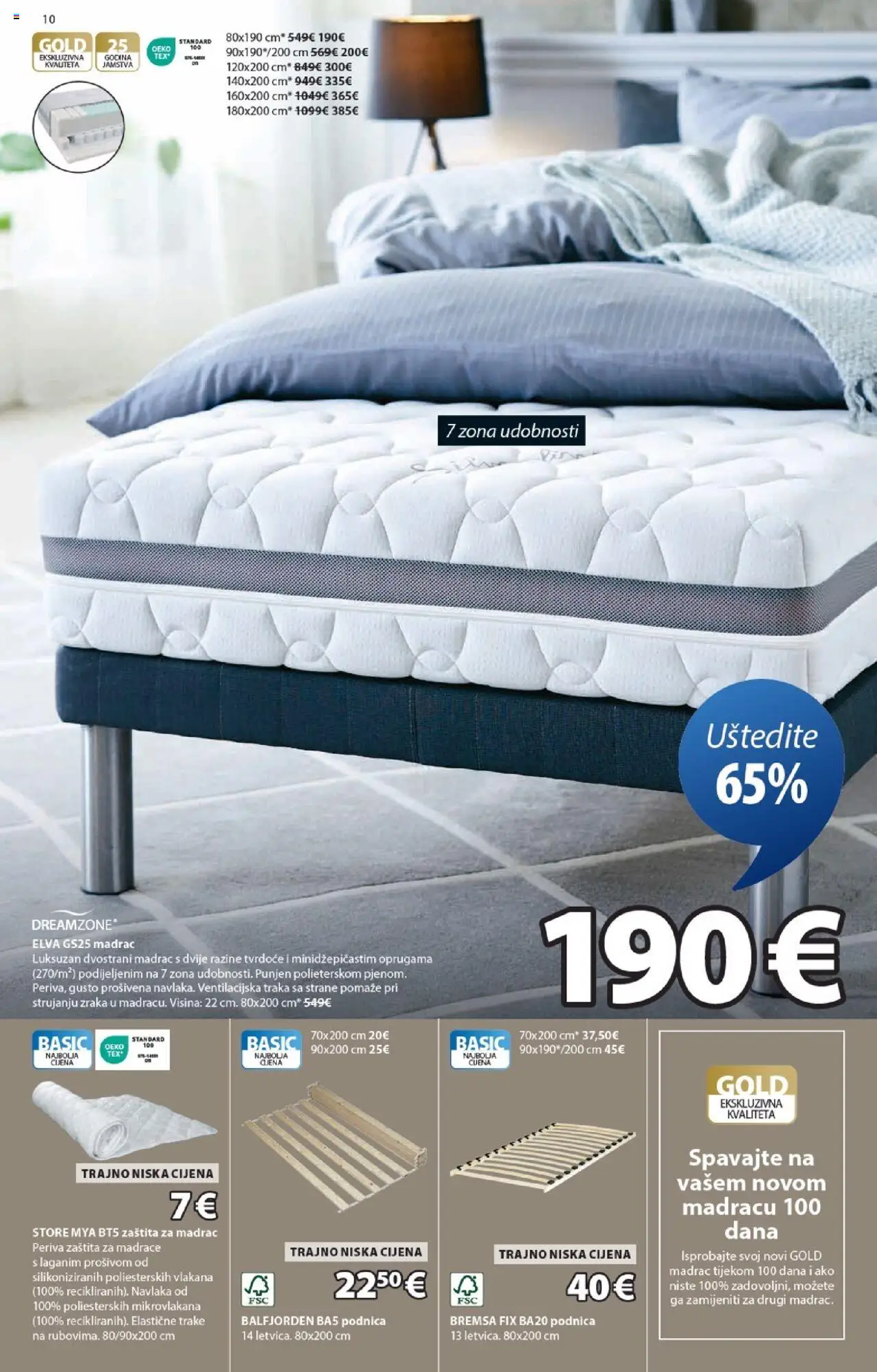 JYSK katalog | vrijedi od 24.09.2025 | Stranica: 10 | Proizvodi: Madrac, Elastične trake