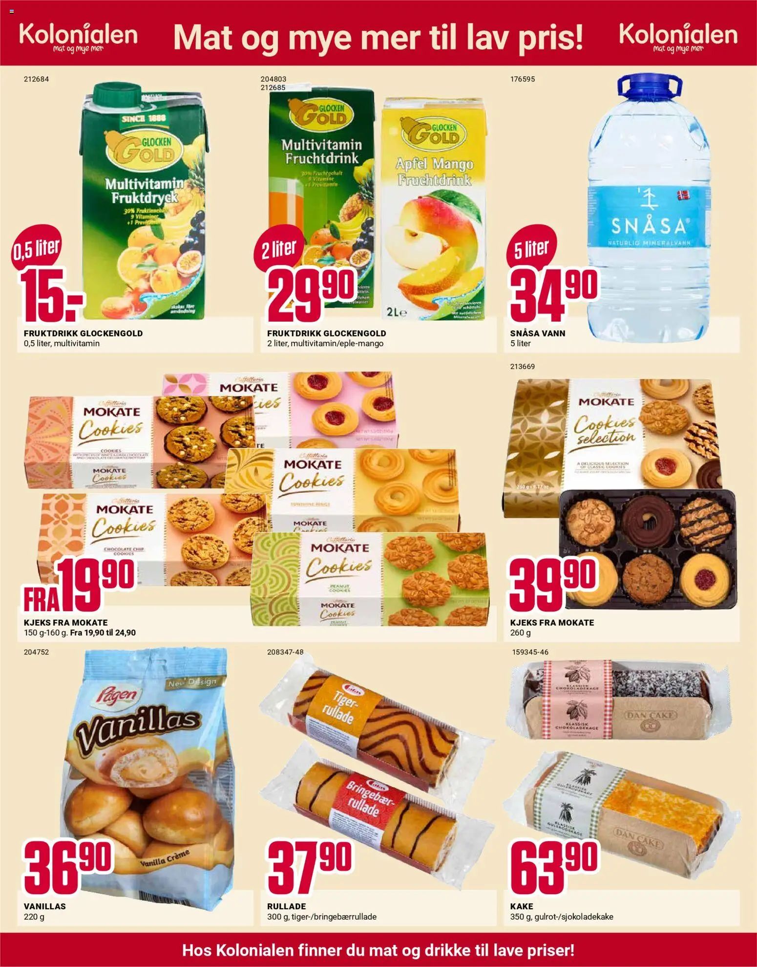 {H1} | Side: 12 | Produkter: Bringebær, Kjeks, Mango, Вермішель