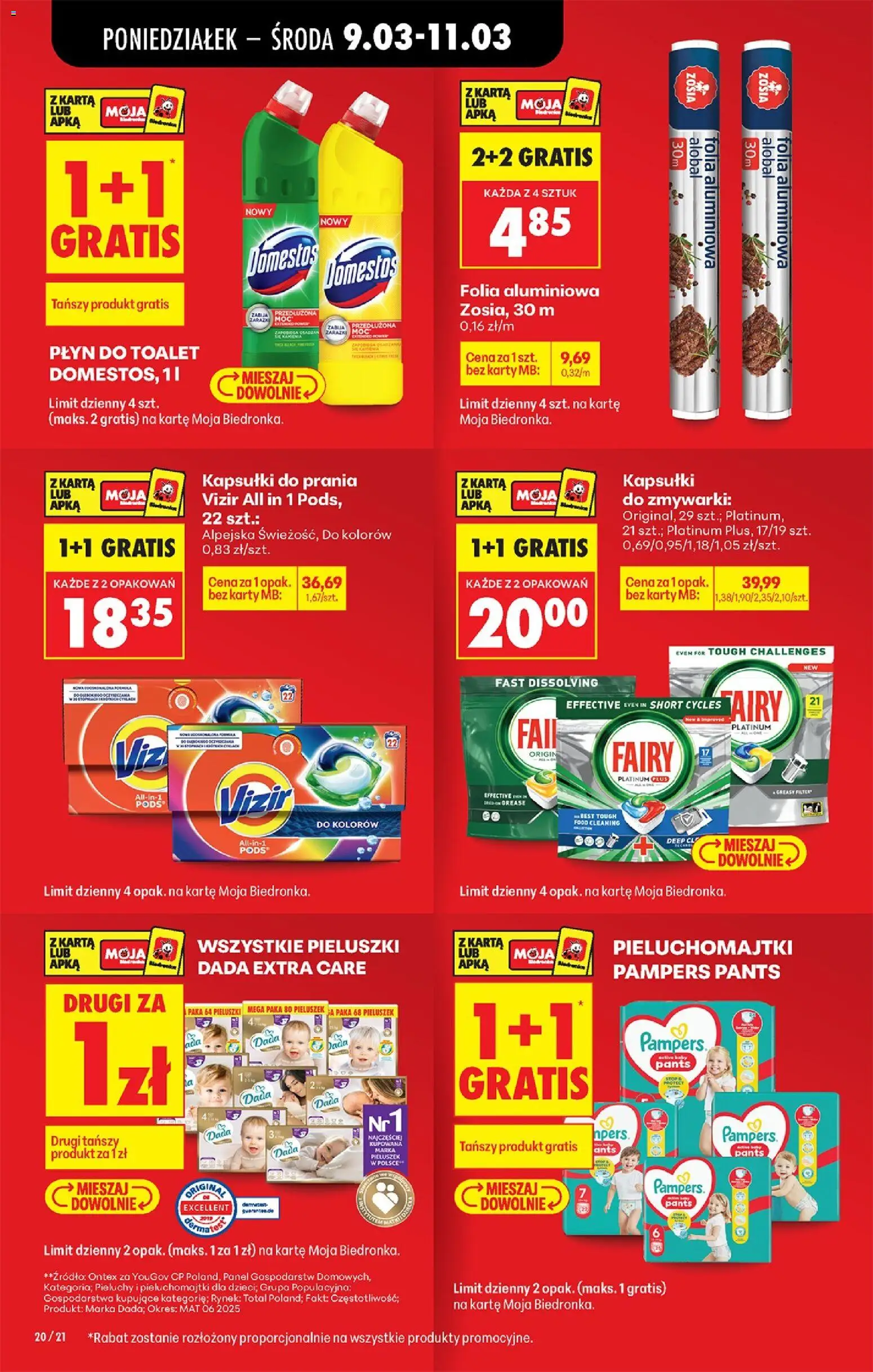 Biedronka gazetka od poniedziałku od 09.03.2026 | Strona: 22 | Produkty: Karta, Cleaner, Pampers, Kapsułki do prania