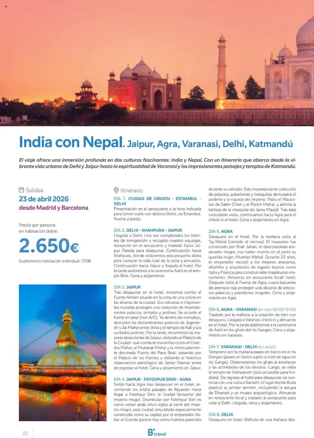 B the travel brand Viajeros Expertos Internacional 2026 │ válido desde el 03.10.2025 | Página: 22 | Productos: Té