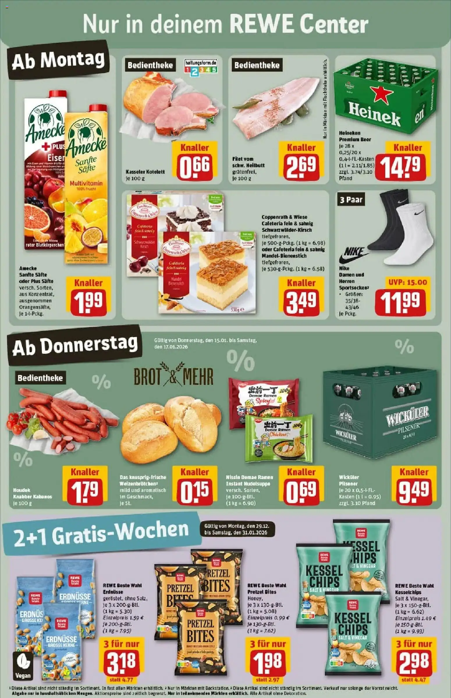 Rewe prospekt Weimar / Schöndorf	 – gültig ab 11.01.2026 | Seite: 3 | Produkte: Erdnüsse, Heineken, Brot, Chips