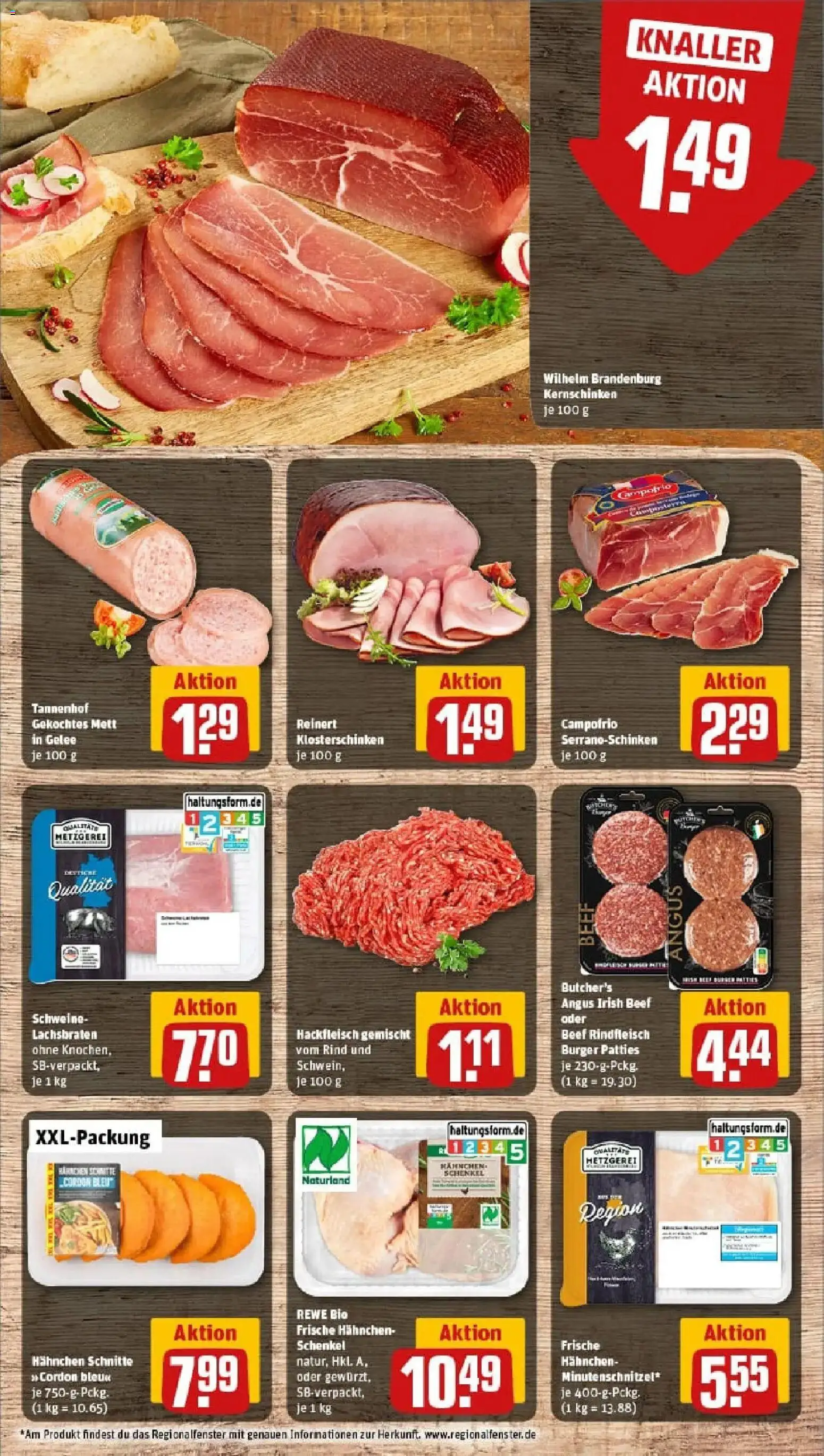 Rewe prospekt Köln / Neustadt-Süd	 – gültig ab 19.01.2026 | Seite: 12 | Produkte: Hahnchen, Burger, Rindfleisch, Hackfleisch