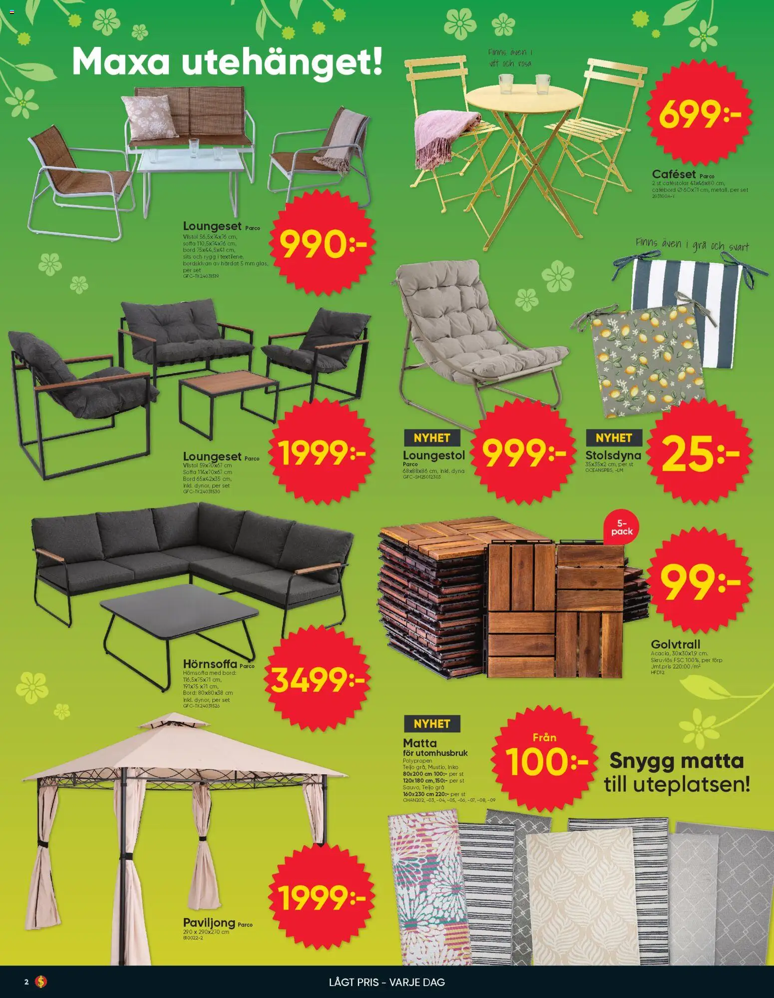 Dollar Store reklamblad aktuell från 06.04.2026 | Sida: 2 | Produkter: Soffa, Bord, Matta, Set