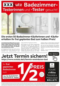 XXXL Lutz Badzimmertesterinnen und -tester gesucht ab 08.03.2026 gültig