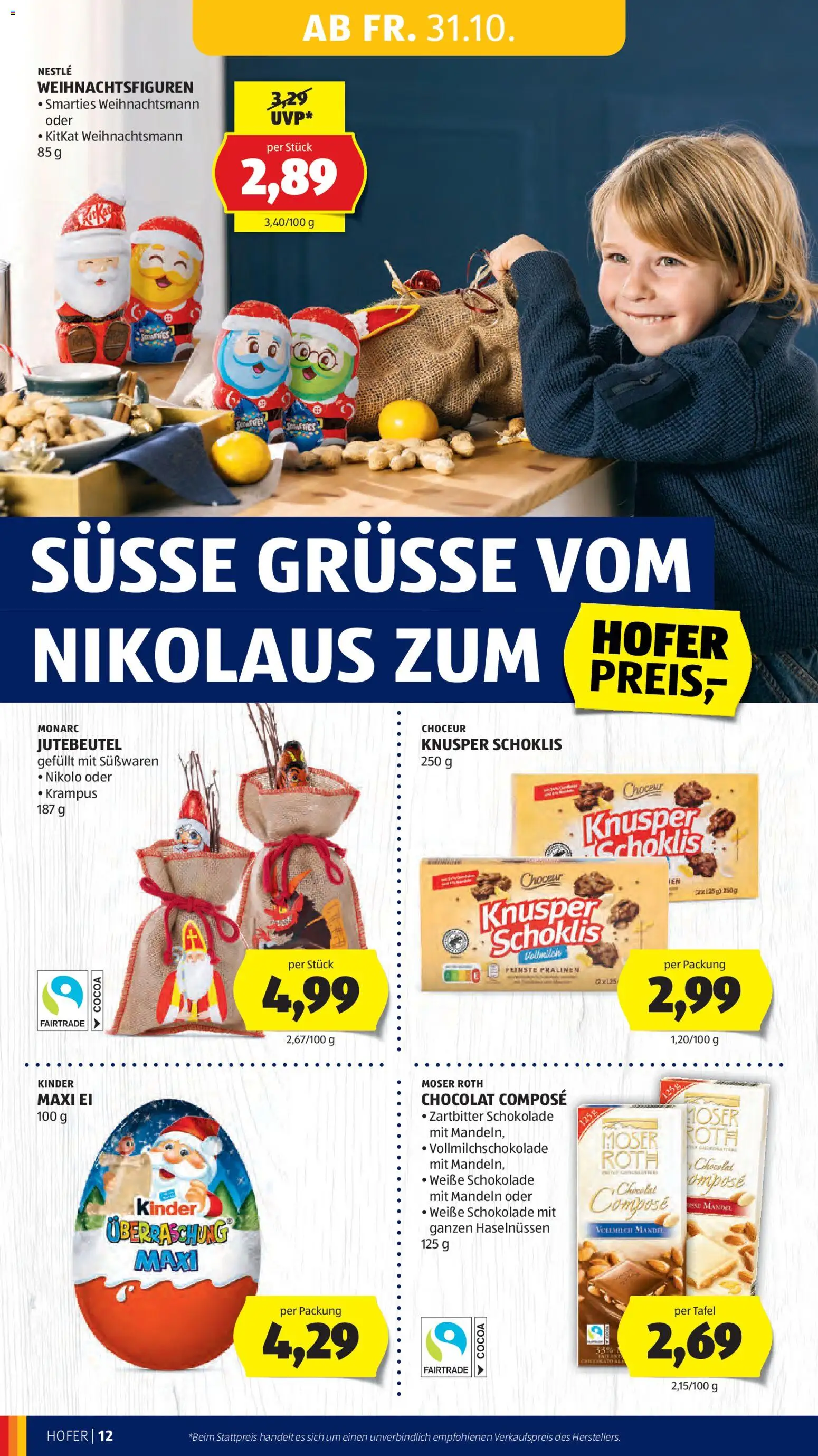 Hofer Flugblatt gültig ab 30.10.2025 | Seite: 14 | Produkte: Schokolade