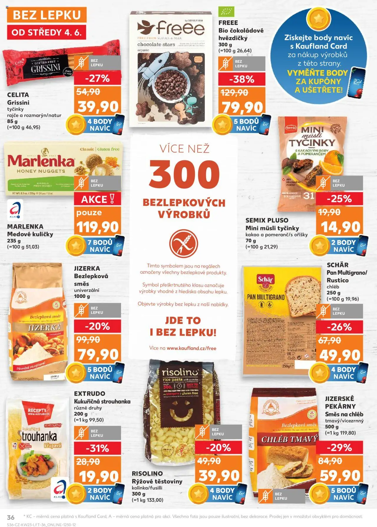 Kaufland leták - Praha 8 od 04.06.2025 | Strana: 36 | Produkty: Jizerka bezlepková směs, Těstoviny, Grissini, Oříšky