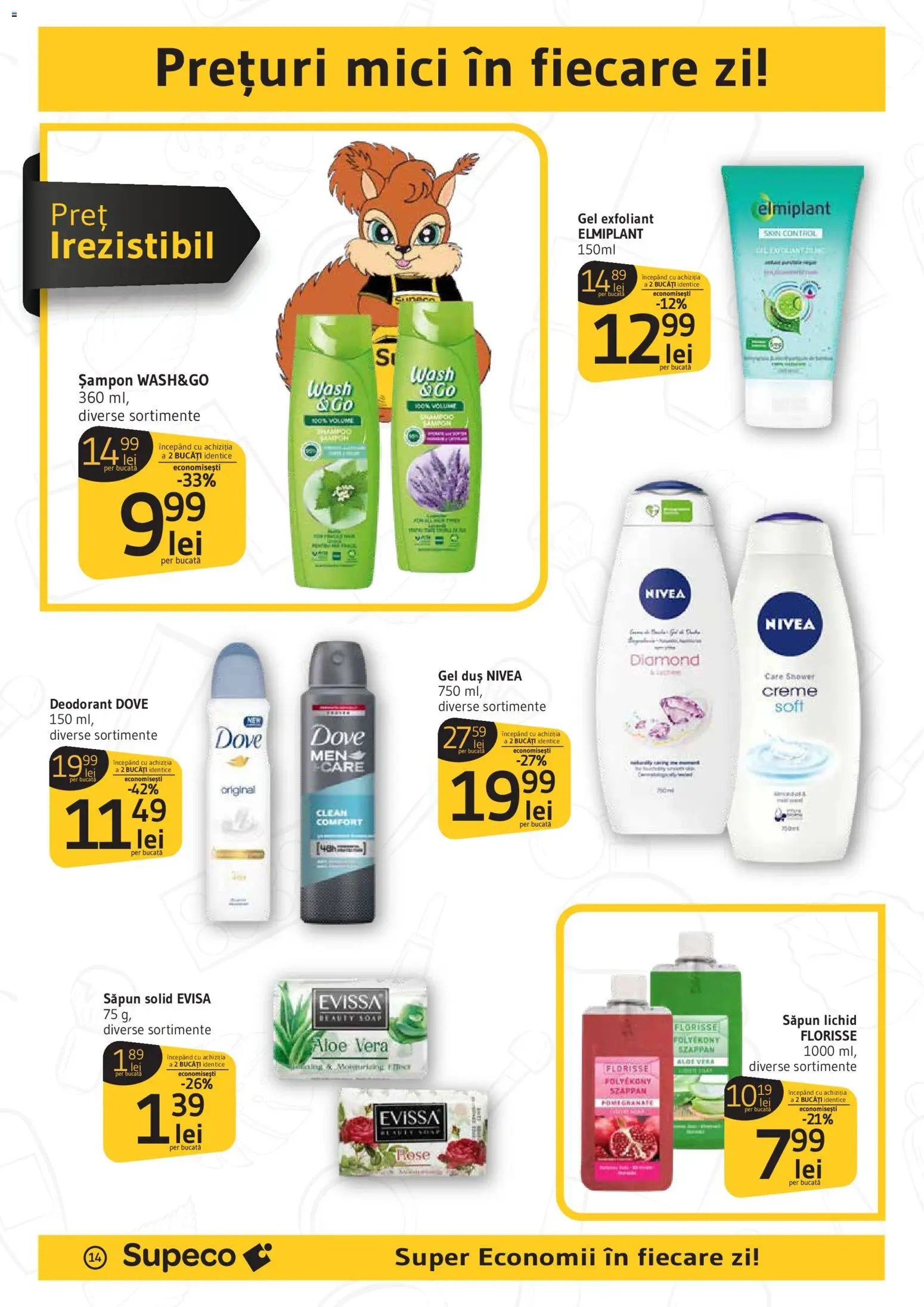 Noul catalog Supeco – valabil de la 27.11.2025 | Pagină: 14 | Produse: Săpun solid, Mici, Șampon, Deodorant