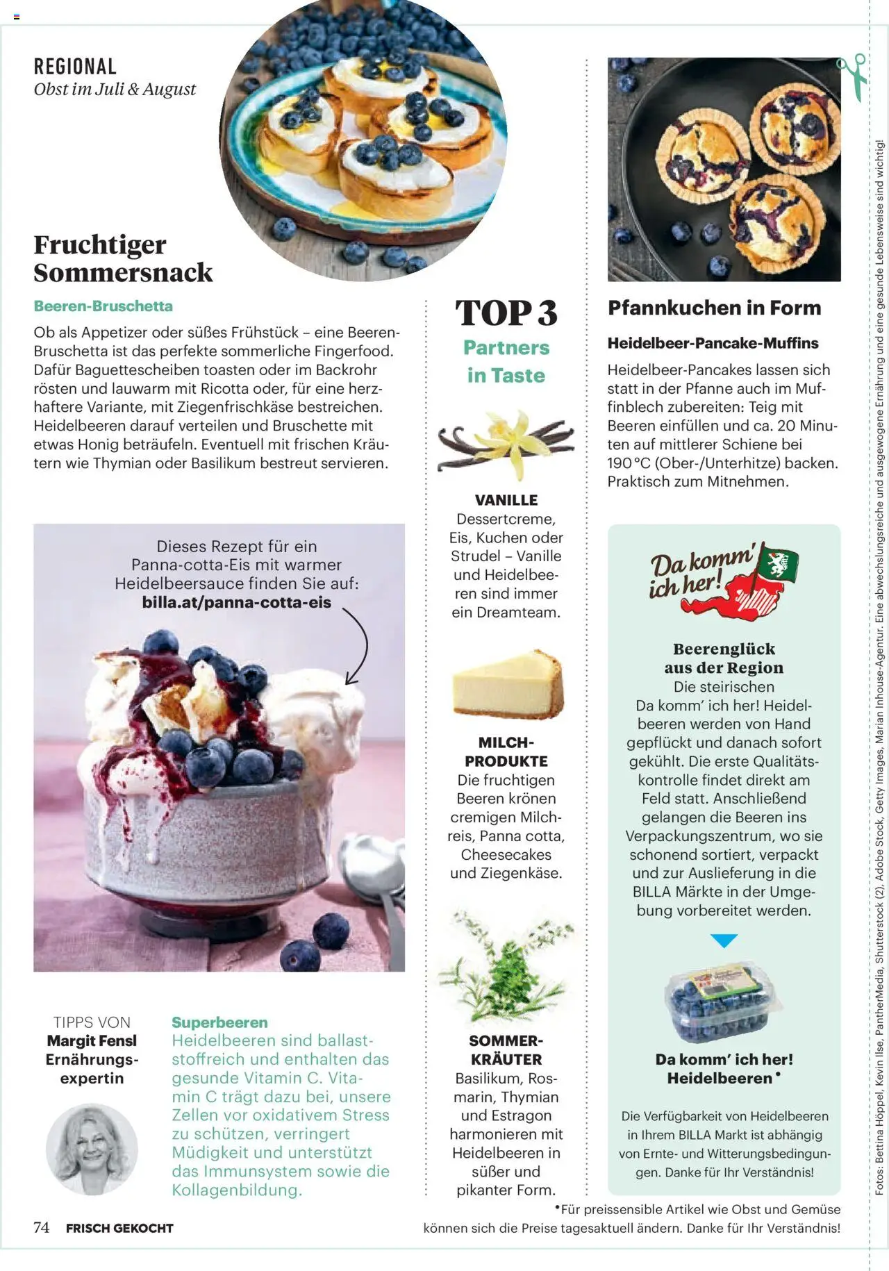 Billa Frisch Gekocht gültig ab 03.07.2025 | Seite: 74 | Produkte: Gemüse, Obst, Milch