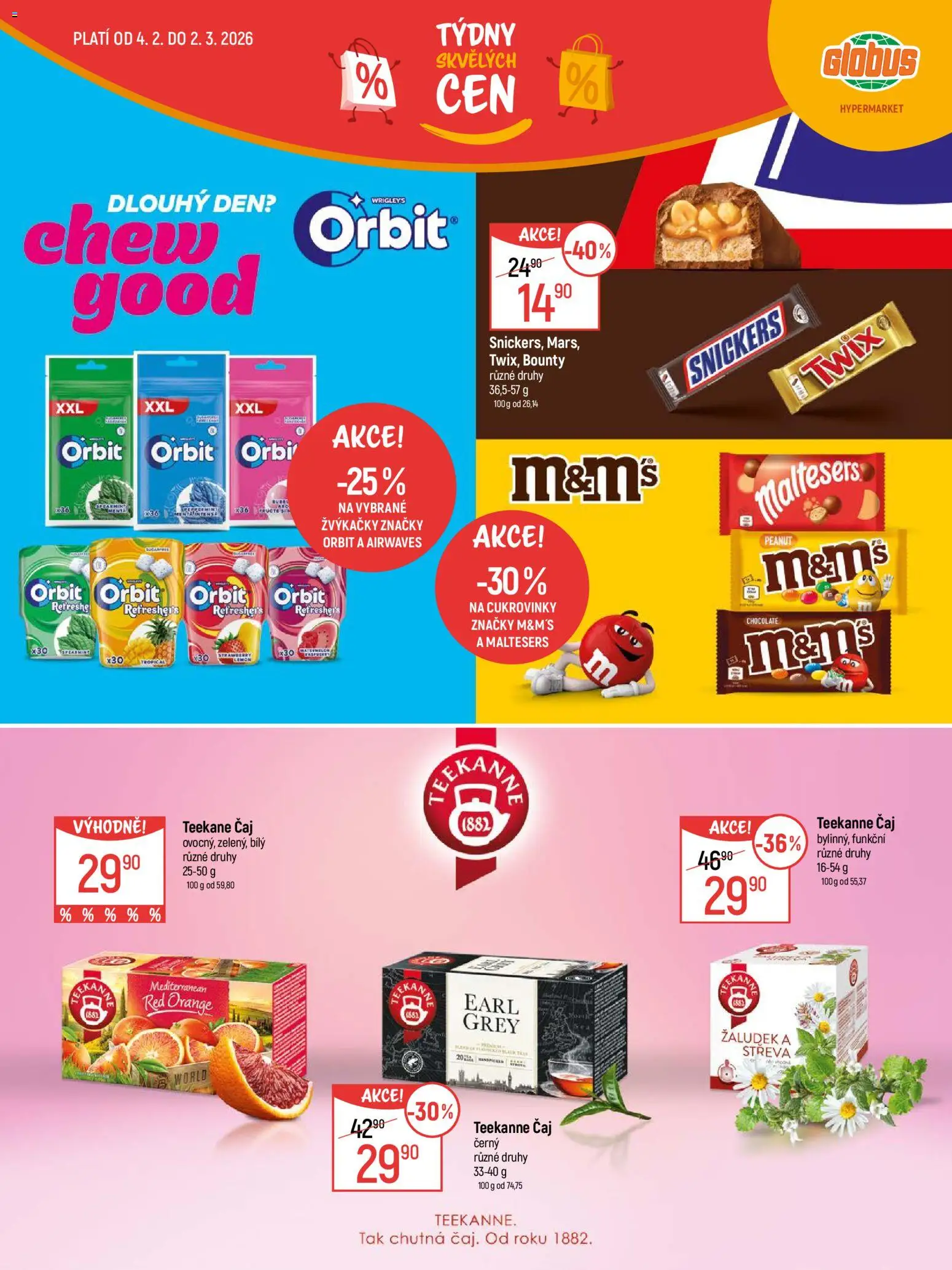 Globus leták - Havířov od 04.02.2026 | Strana: 15 | Produkty: Globus, Twix, Čaj, Teekanne