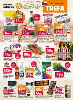 Náhled letáku Trefa leták od 05.11.2025 | Strana: 1 | Produkty: Budvar, Vodka, Ariel, Kachna