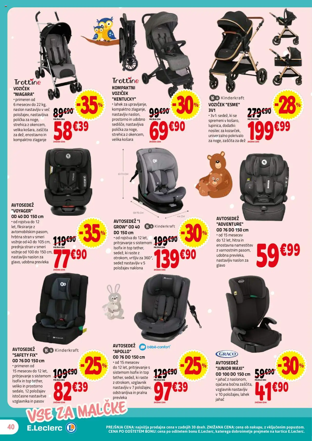 E.leclerc katalog │ velja od 03.09.2025 | Stran: 40 | Izdelki: Vzglavnik, Košara, Prevleka, Voziček