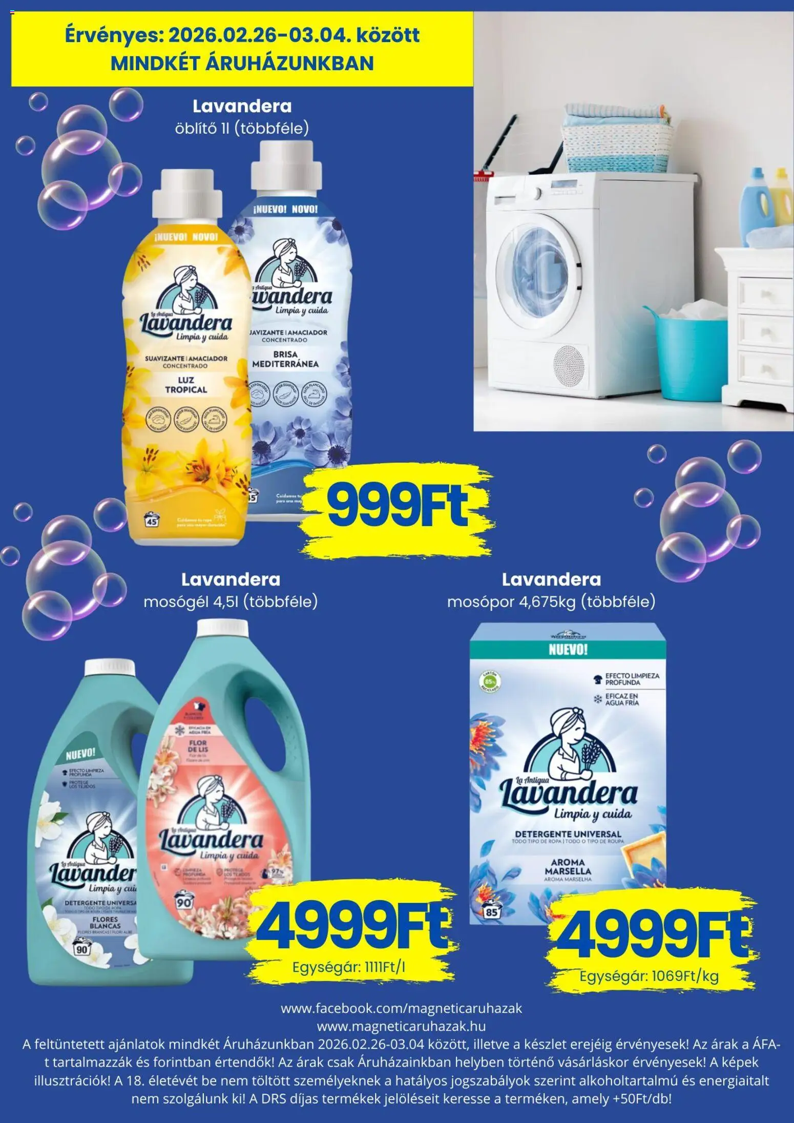 Magnetic akciós ujság - amely érvényes a következő dátumtól: 26.02.2026 | Oldal: 8 | Termékek: Mosógél, Öblítő, Mosópor