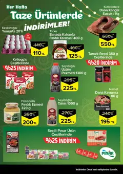 12.02.2026 tarihinden itibaren geçerli olan Onur Market kataloğu önizlemesi | Sayfa: 3 | Ürünler: Yumurta, Fındık, Üzüm, Sucuk