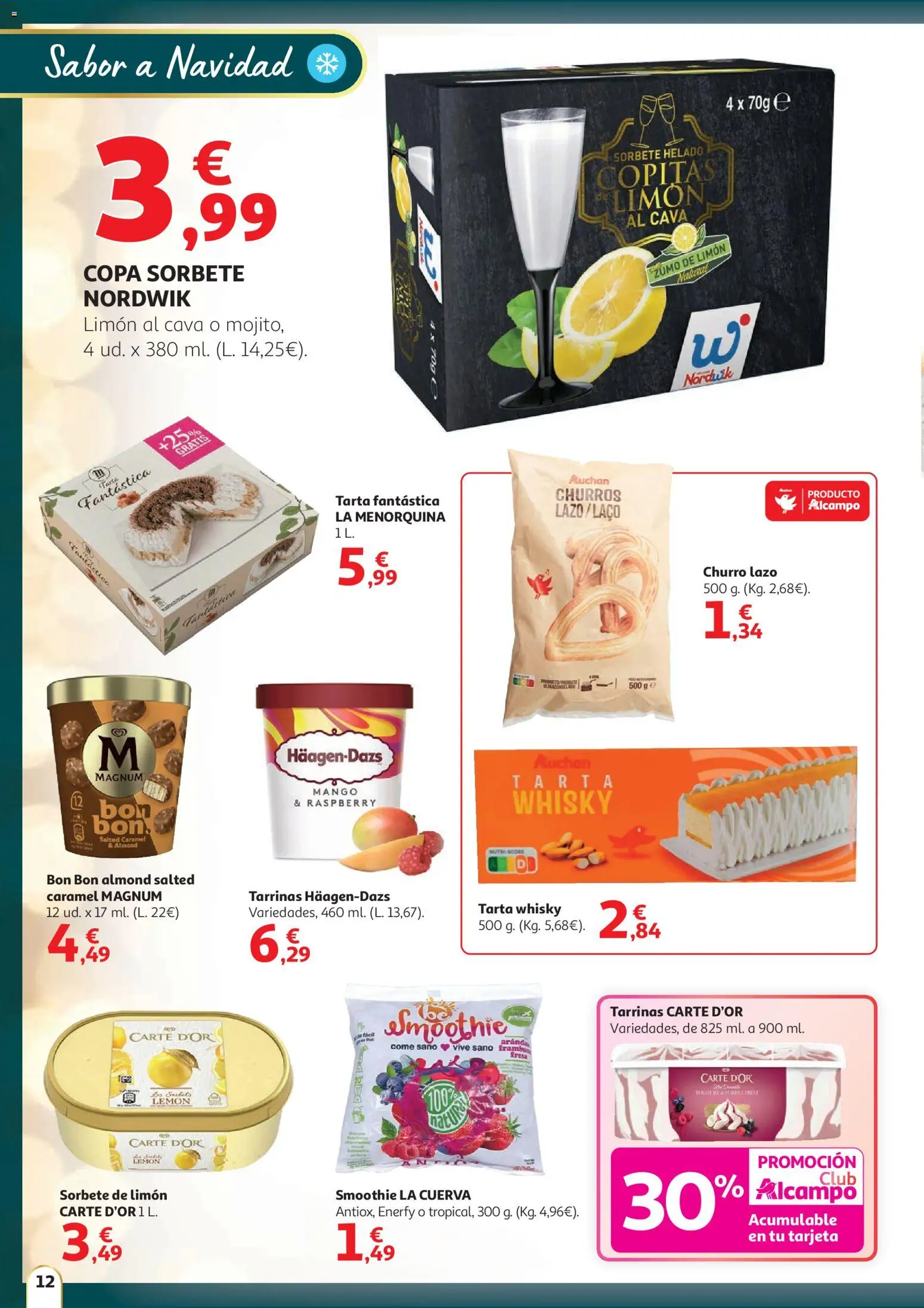 Alcampo -  Cat SST │ válido desde el 11.12.2025 | Página: 12 | Productos: Ροζ πιπέρι, Whisky, Helado, Ρούτερ