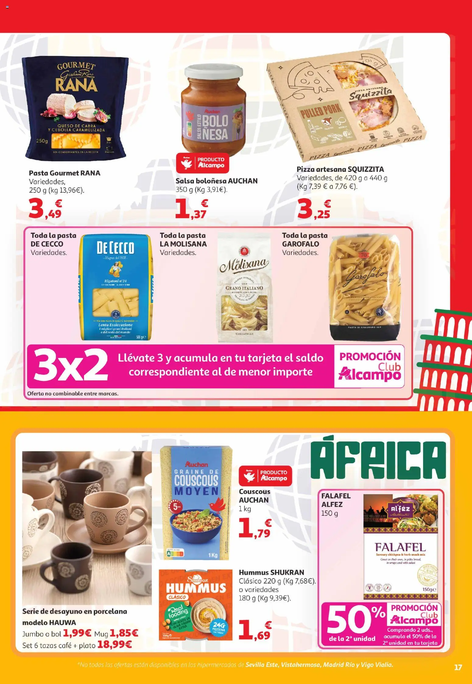 Alcampo Canarias │ válido desde el 07.04.2026 | Página: 17 | Productos: Falafel, Aceite, Café, Pasta