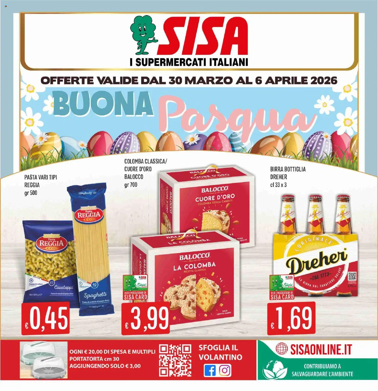 Volantino SISA del 30.03.2026 | Pagina: 1 | Prodotti: Cavatappi, Birra, Pasta, Bottiglia