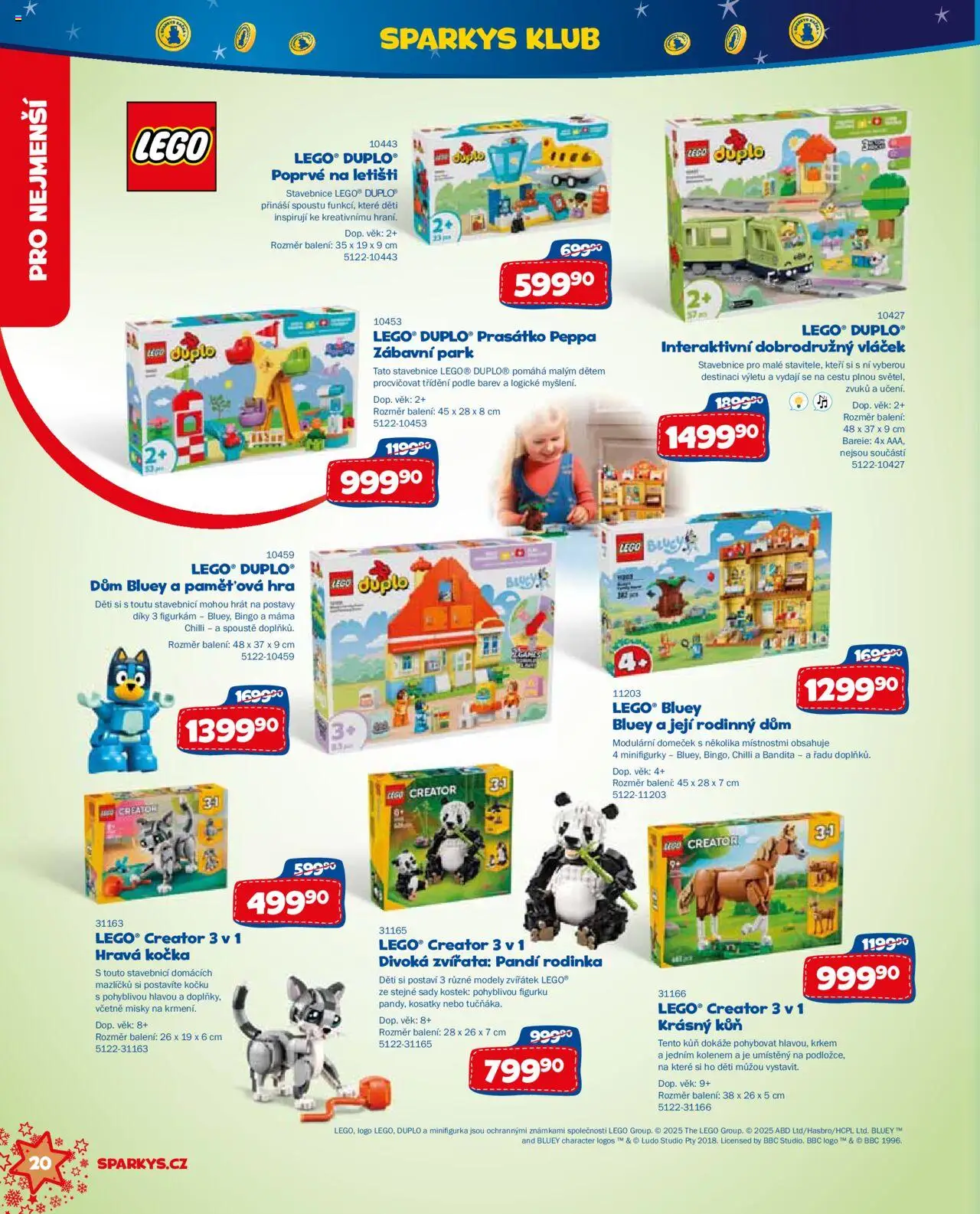 Sparkys katalog Vánoce od 01.10.2025 | Strana: 20 | Produkty: Stavebnice, Lego duplo, Hra, Modely