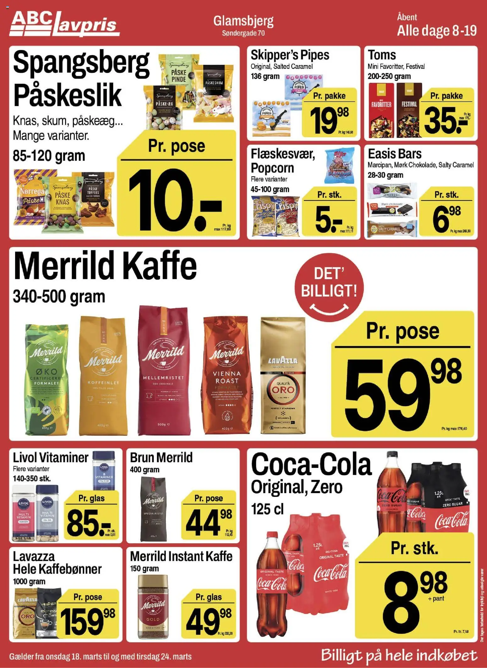 Abc Lavpris tilbudsavis – gyldig fra 18.03.2026 | Side: 7 | Produkter: Chokolade, Coca Cola, Cola, Instant Kaffe