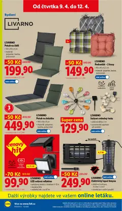 Náhled letáku Lidl leták od 09.04.2026 | Strana: 30 | Produkty: Podsedák, Lehátko, Reflektor, LED