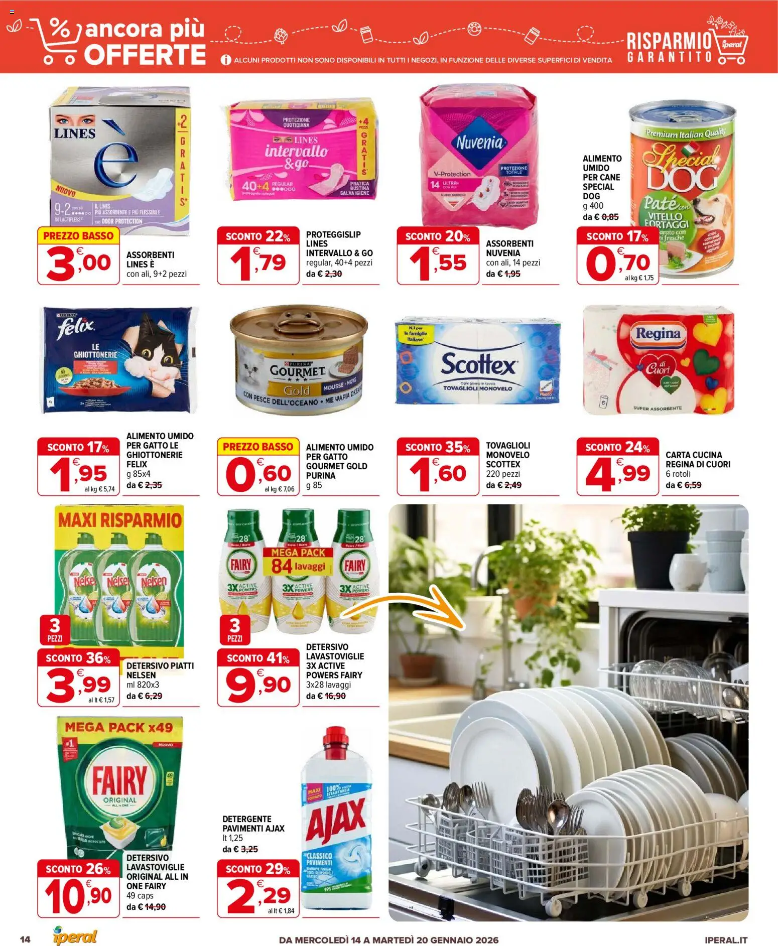 Volantino Iperal del 14.01.2026 | Pagina: 14 | Prodotti: Paté, Detergente, Lavastoviglie, Vitello