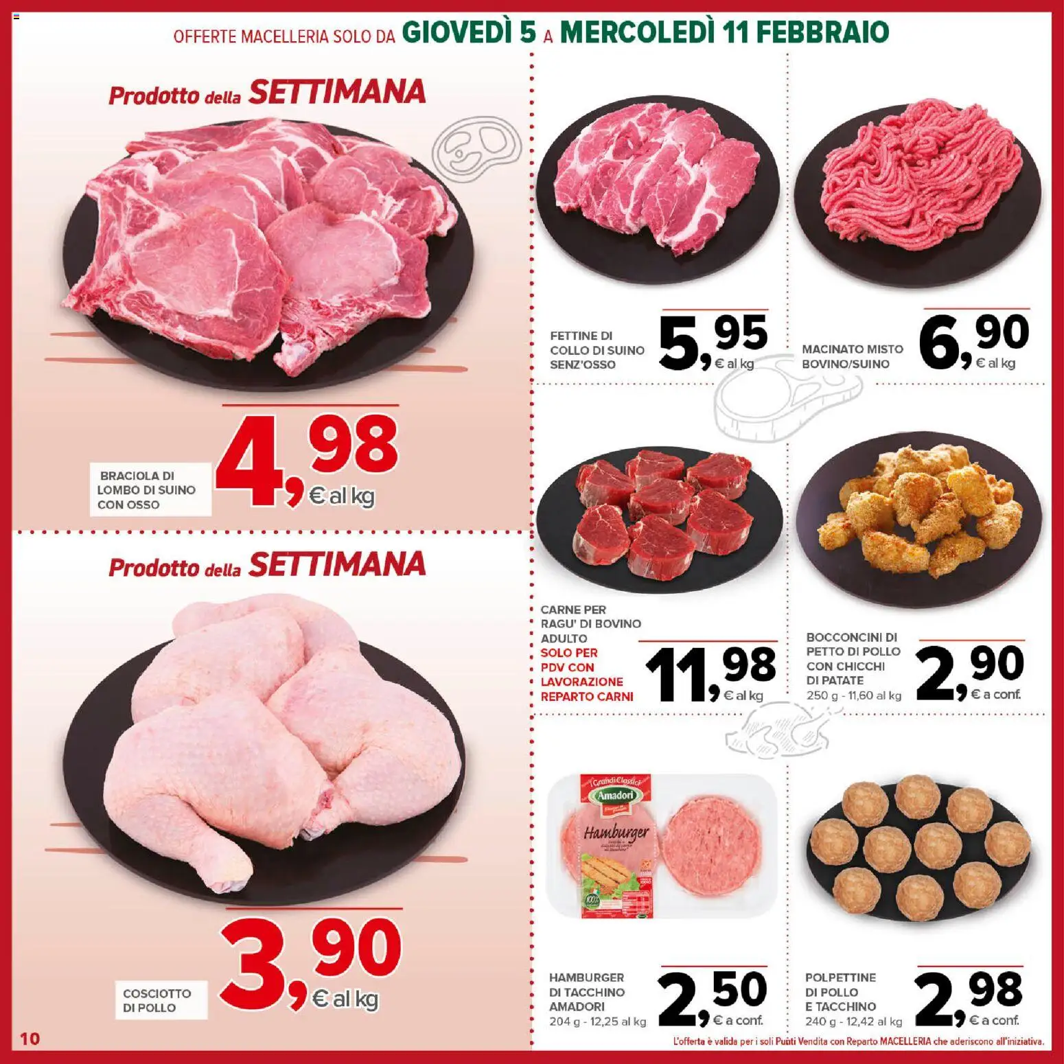 Volantino Todis del 05.02.2026 | Pagina: 10 | Prodotti: Bovino, Petto di Pollo, Patate, Suino