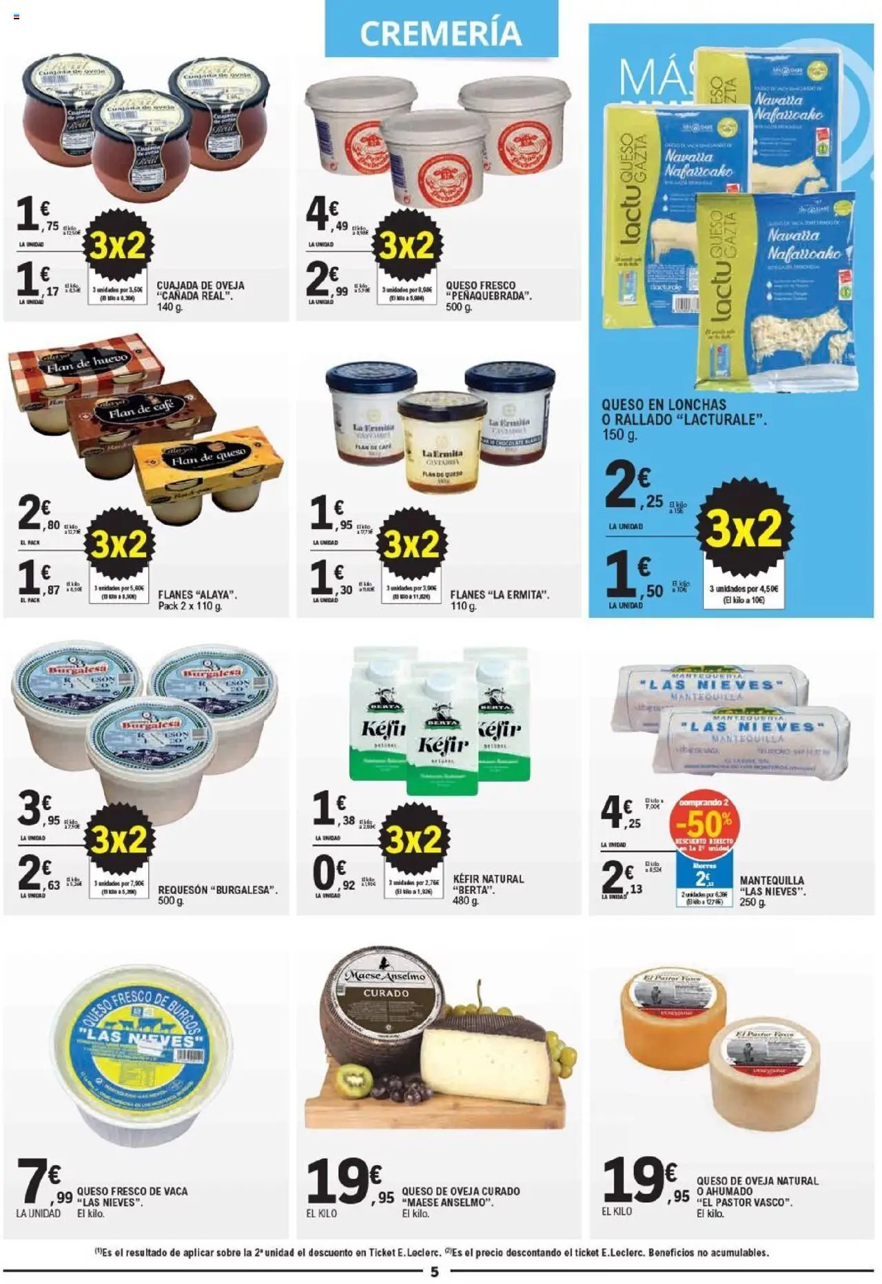 E.Leclerc folleto │ válido desde el 20.08.2025 | Página: 5 | Productos: Queso de oveja, Queso, Café, Queso fresco