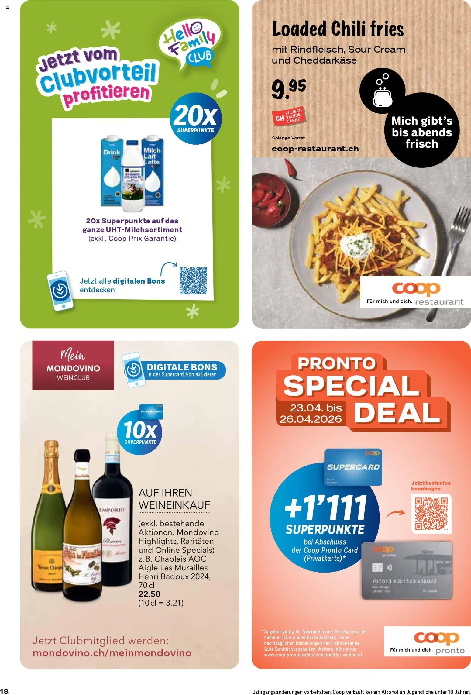 Coop aktionen – gültig ab 23.04.2026 | Seite: 18 | Produkte: Milch, Chili