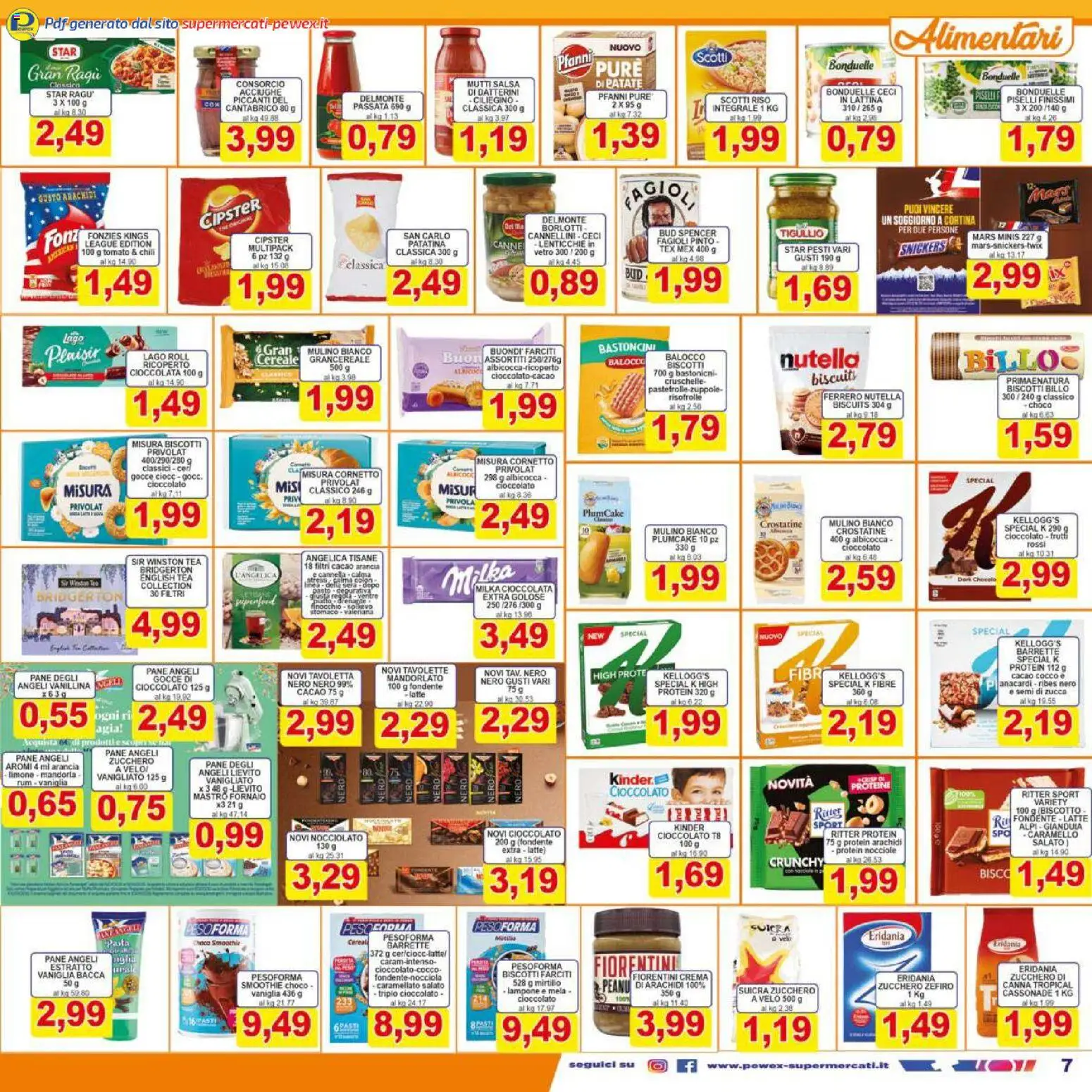 Volantino Pewex del 13.02.2026 | Pagina: 7 | Prodotti: Cioccolato, Ceci, Nutella, Piselli