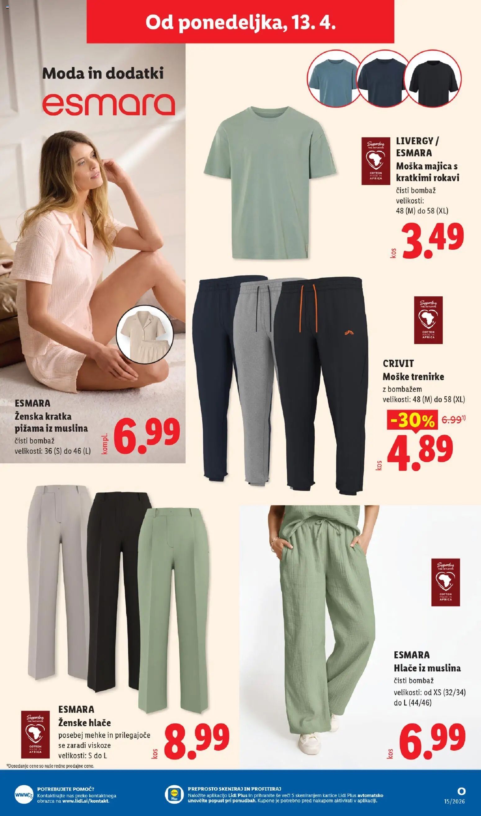 Novi Lidl katalog ponudbe – veljaven od 09.04.2026 | Stran: 61 | Izdelki: Pižama, Majica, Hlace