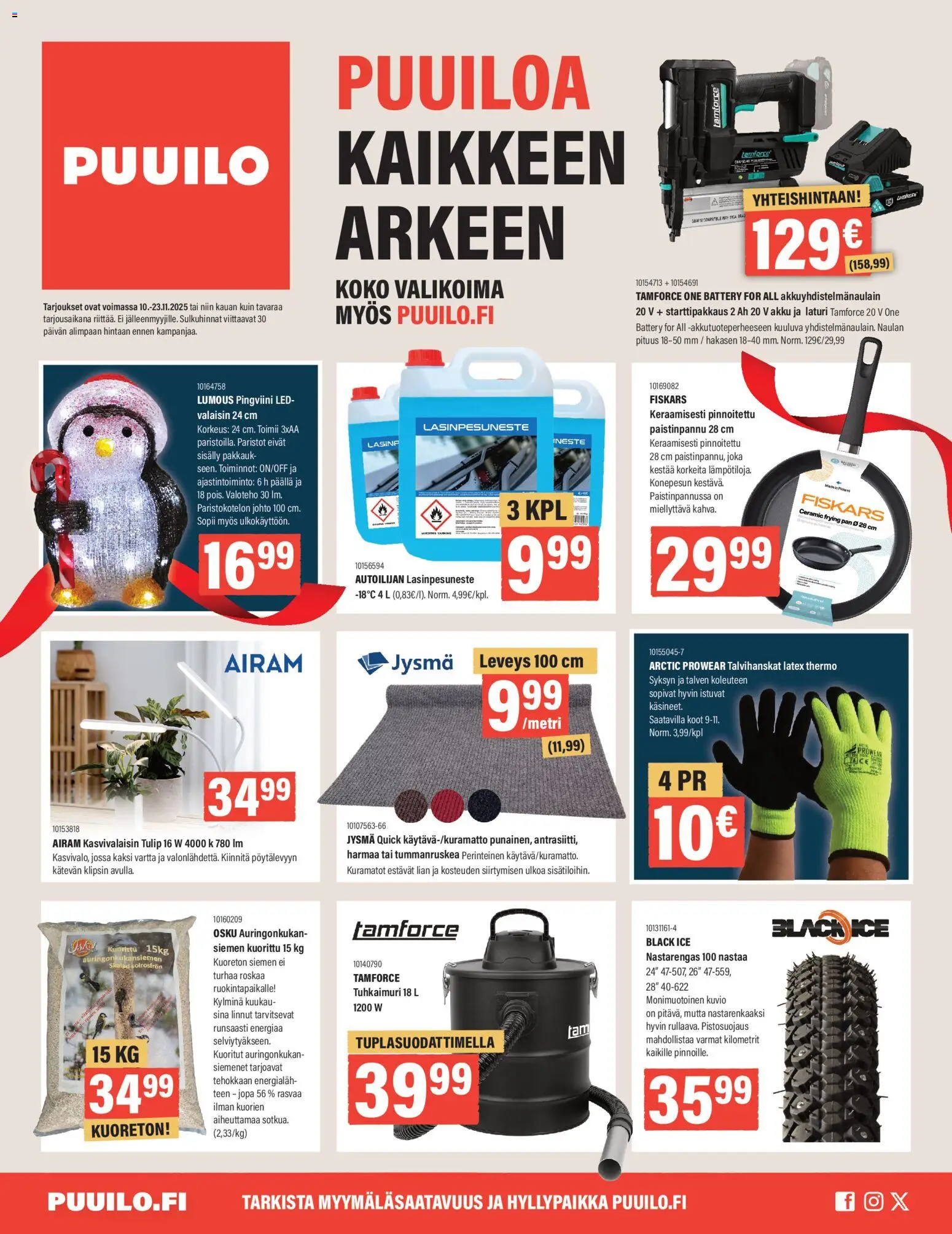 Puuilo tarjoukset – voimassa 10.11.2025 alkaen | Sivu: 1 | Tuotteet: Paistinpannu, Akku, Paristot, Laturi