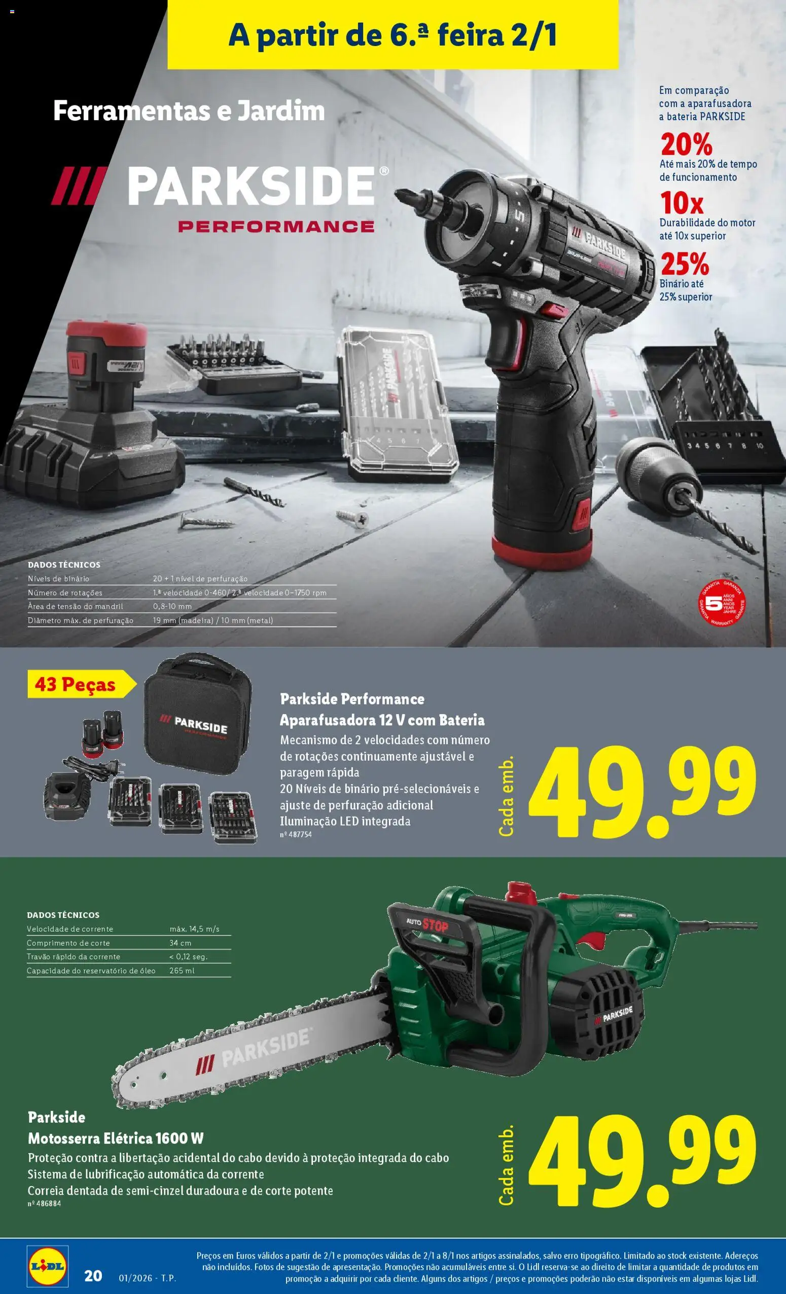 Lidl Novidades │ válido de 29.12.2025 | Página: 20 | Produtos: Cabo, Ferramentas, Bateria, Óleo