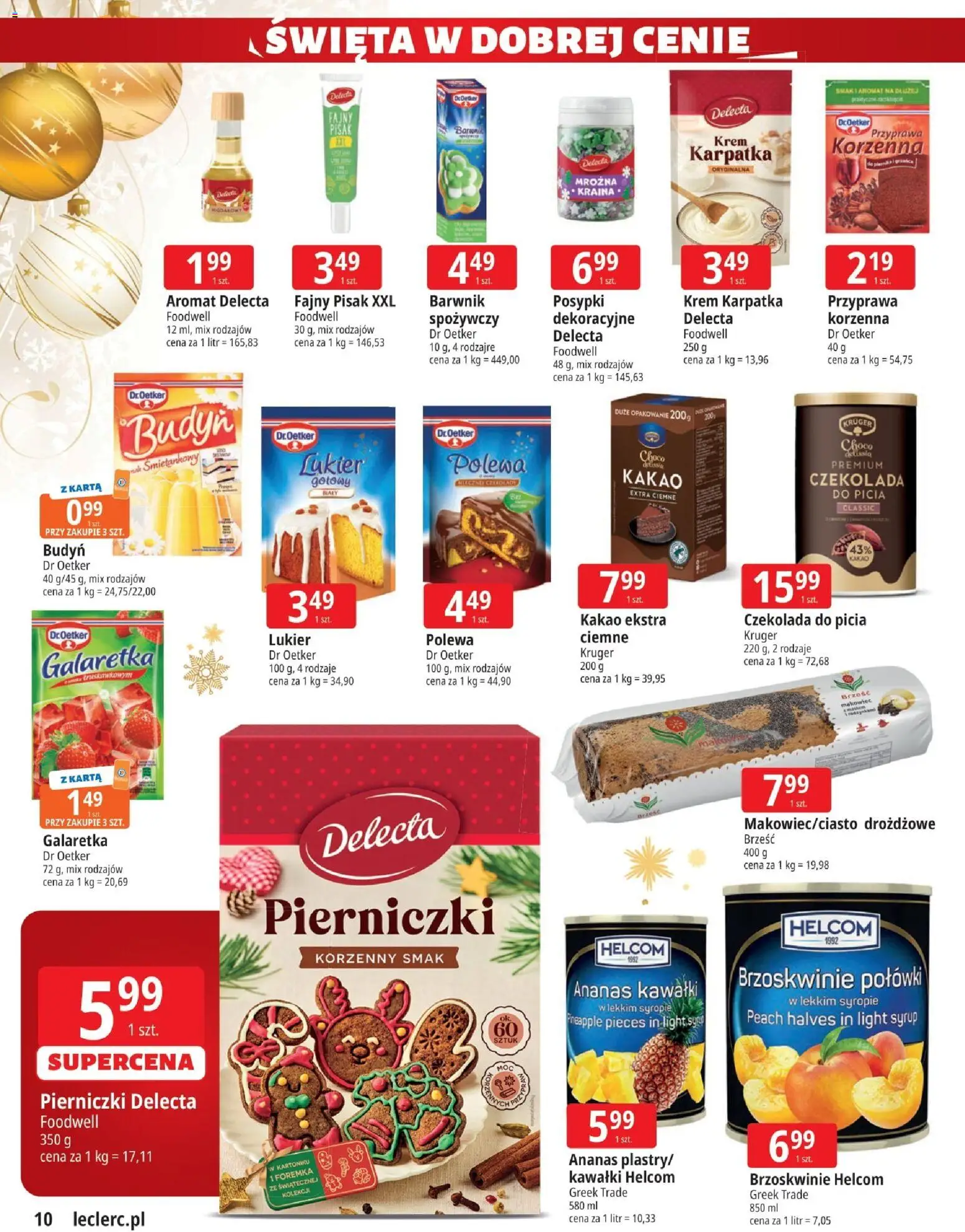 E.Leclerc Gazetka - Warszawa Jerozolimskie od 02.12.2025 | Strona: 10 | Produkty: Karta, Czekolada do picia, Czekolada, Brzoskwinie