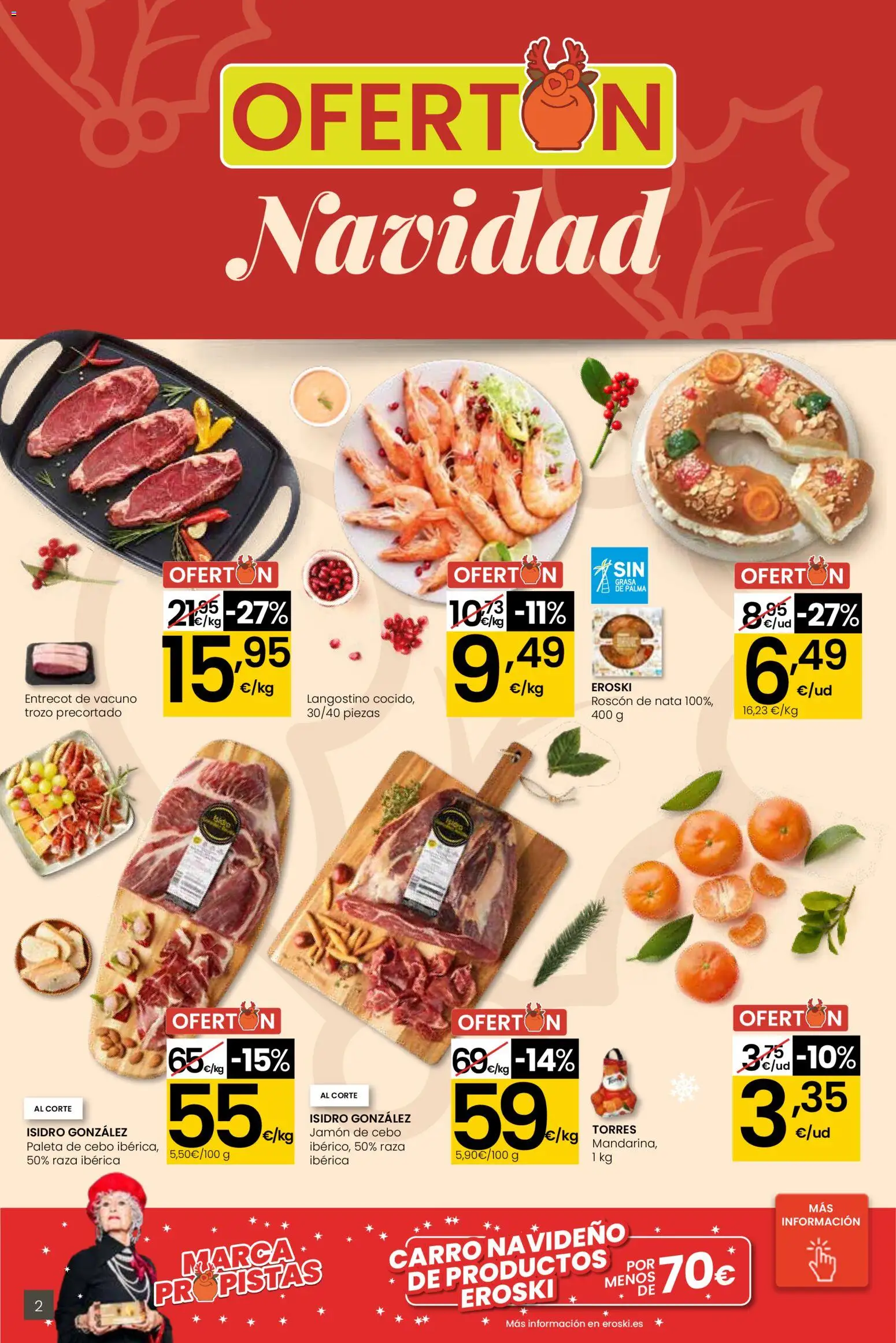 Eroski - Ofertón Navidad City │ válido desde el 27.11.2025 | Página: 2 | Productos: Jamón, Langostino