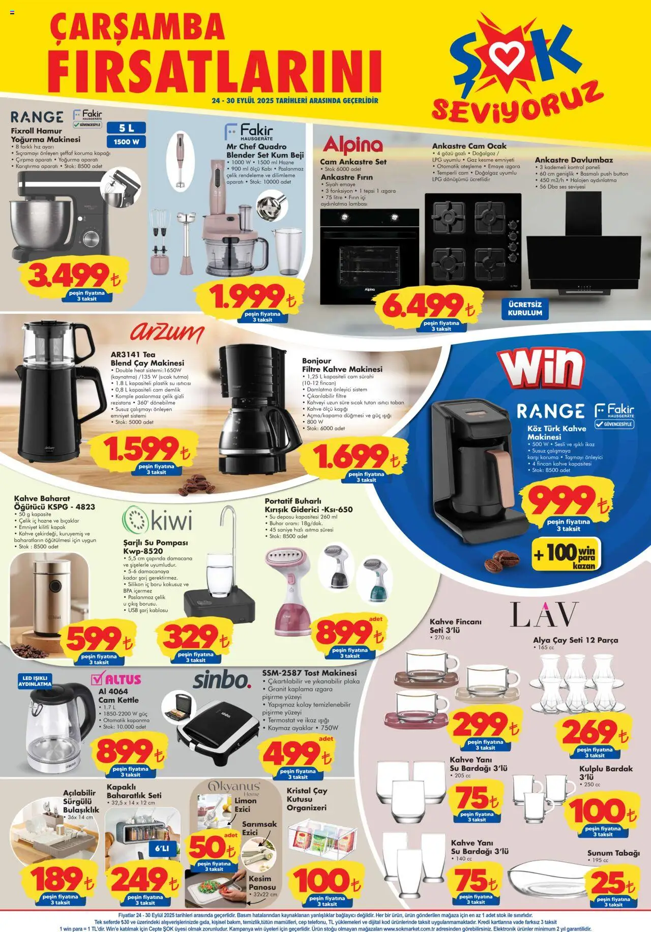 Şok Market Katalog - 24.09.2025 tarihinden itibaren geçerlidir | Sayfa: 4 | Ürünler: Davlumbaz, Blender, Baharatlık, Su